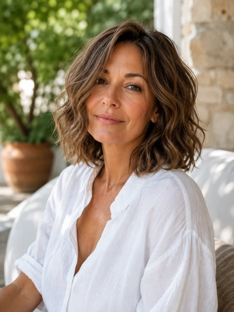 Shoulder Length Bob for Fine Hair with Natural Wave