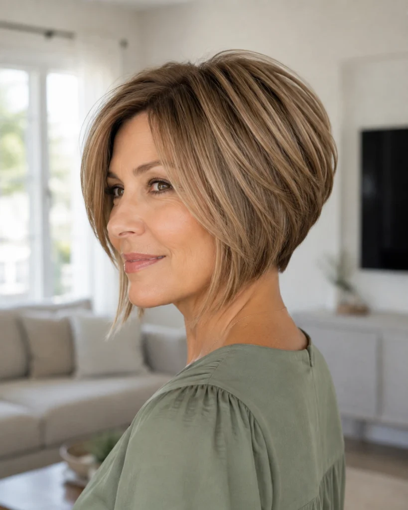 Stacked Layered Bob for Thin Hair