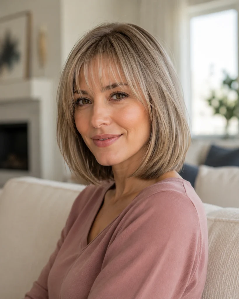 Wispy Fringe Bob for Fine Hair