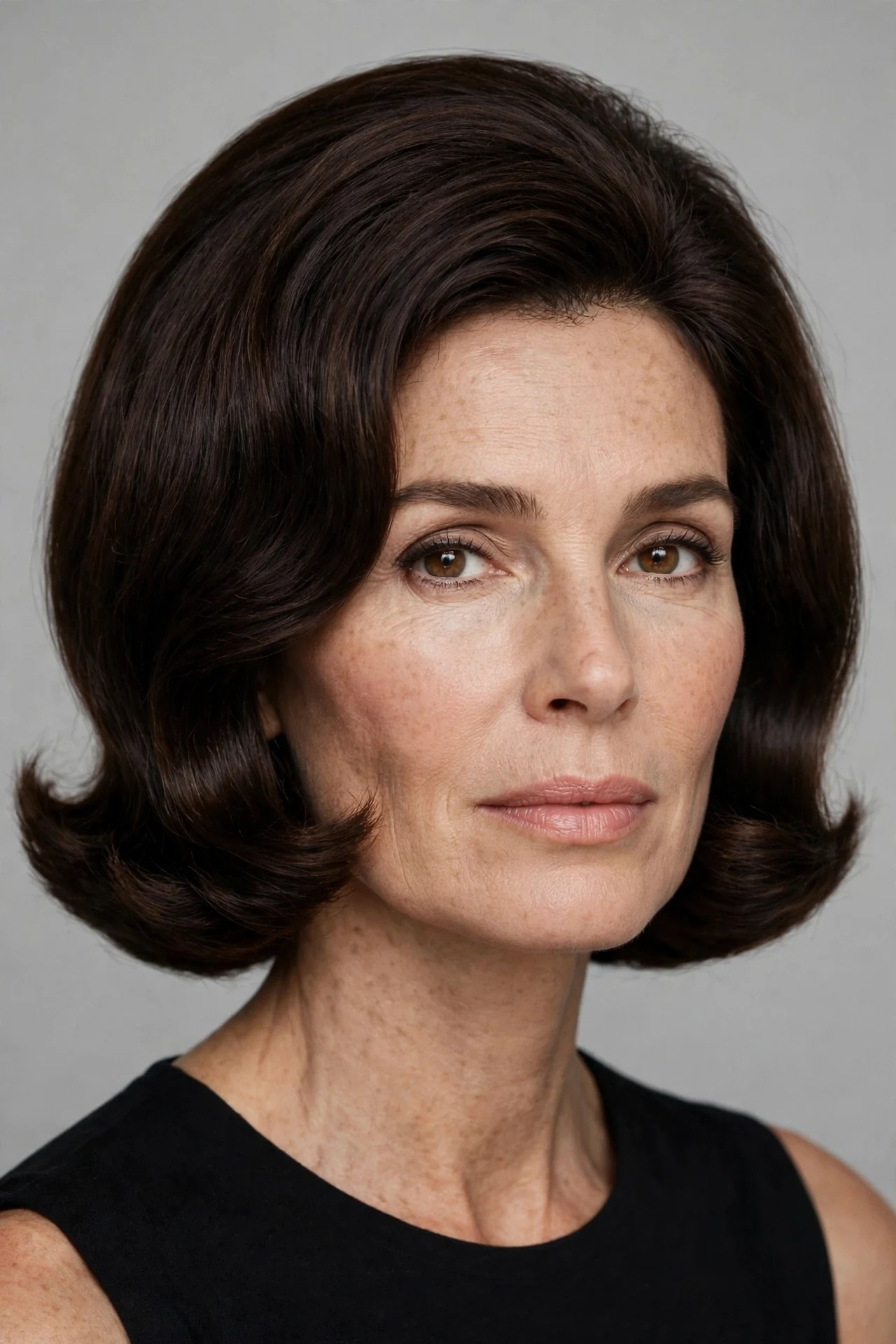 Rounded 1960s bob for thick hair with smooth volume