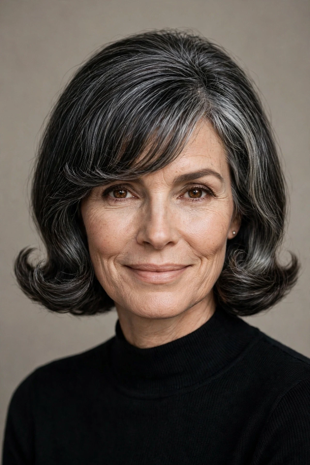 Elegant 60s bob haircut for women over 50