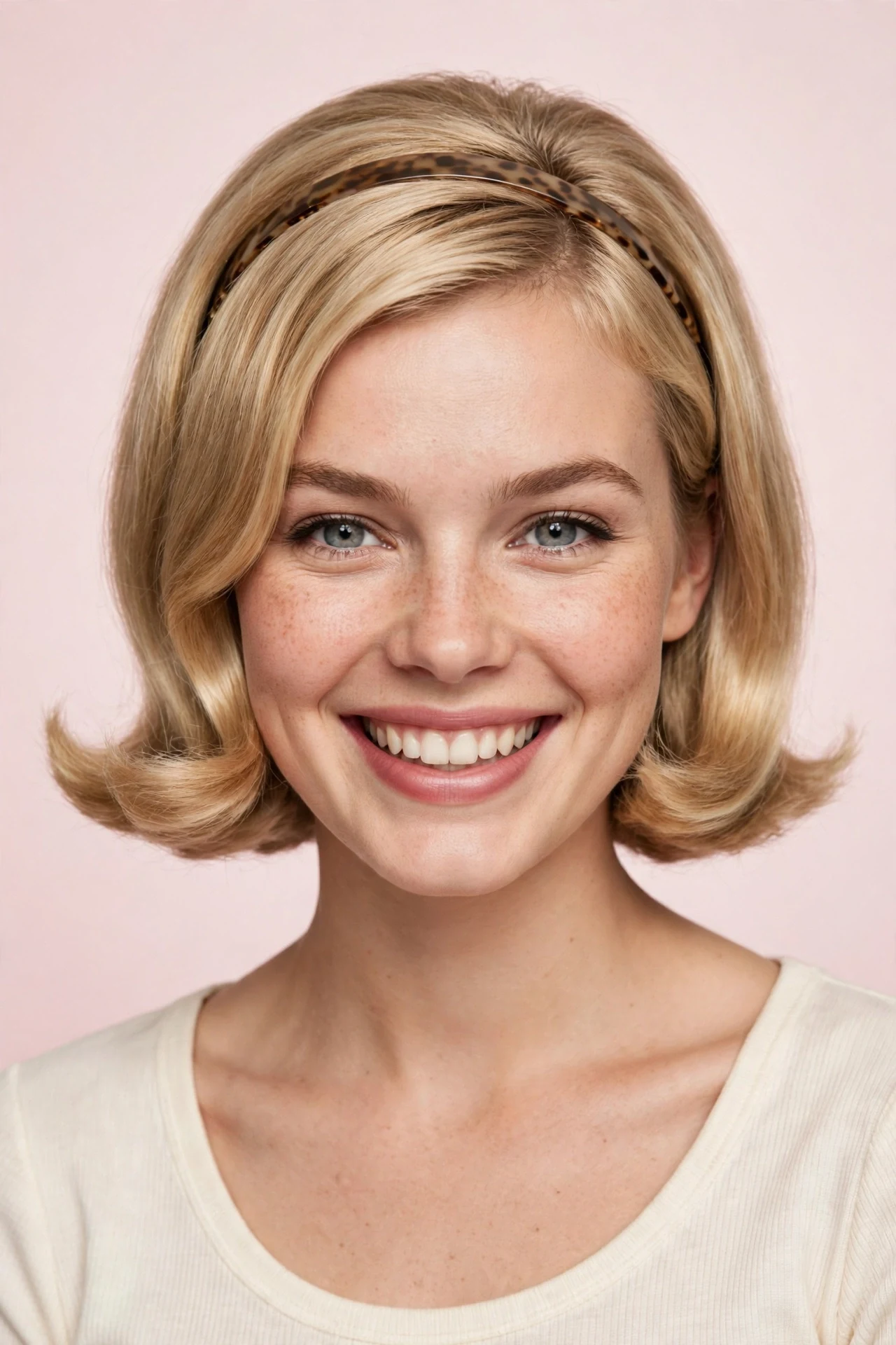 1960s bob styled with a slim retro headband
