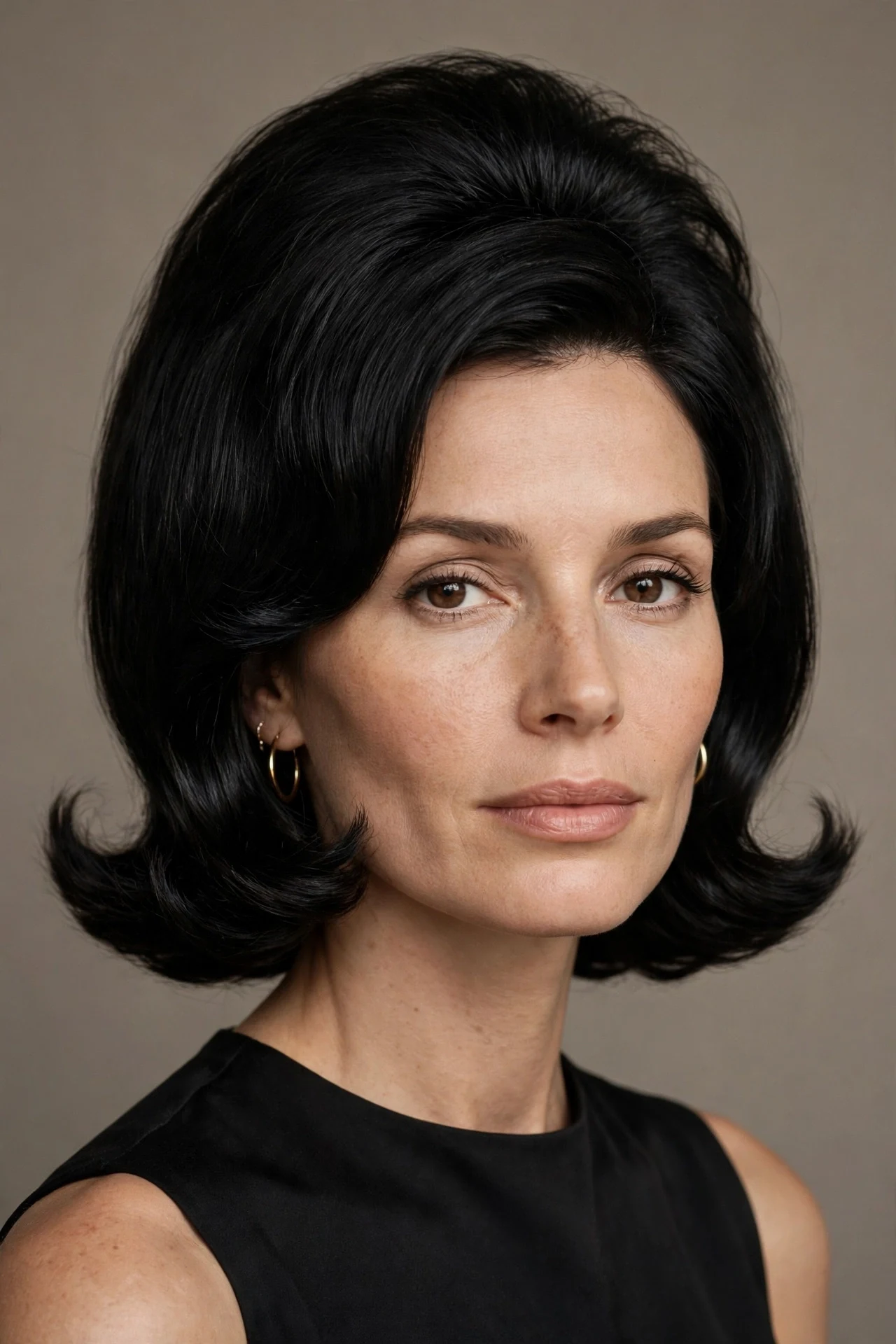 Voluminous 1960s bob with beehive inspired crown height