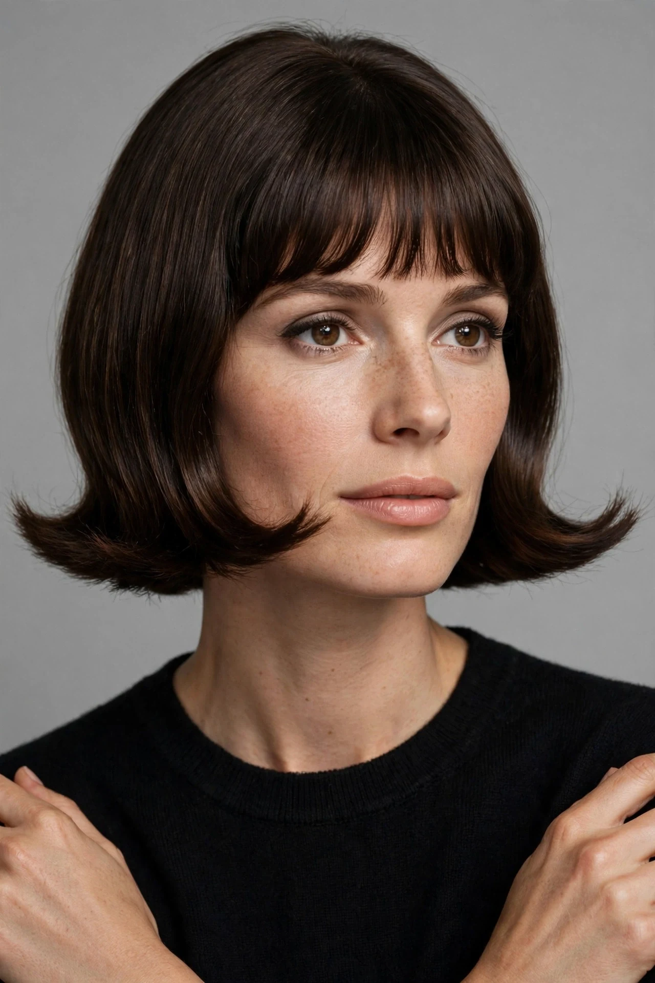 Classic mod bob with flipped ends and a full fringe