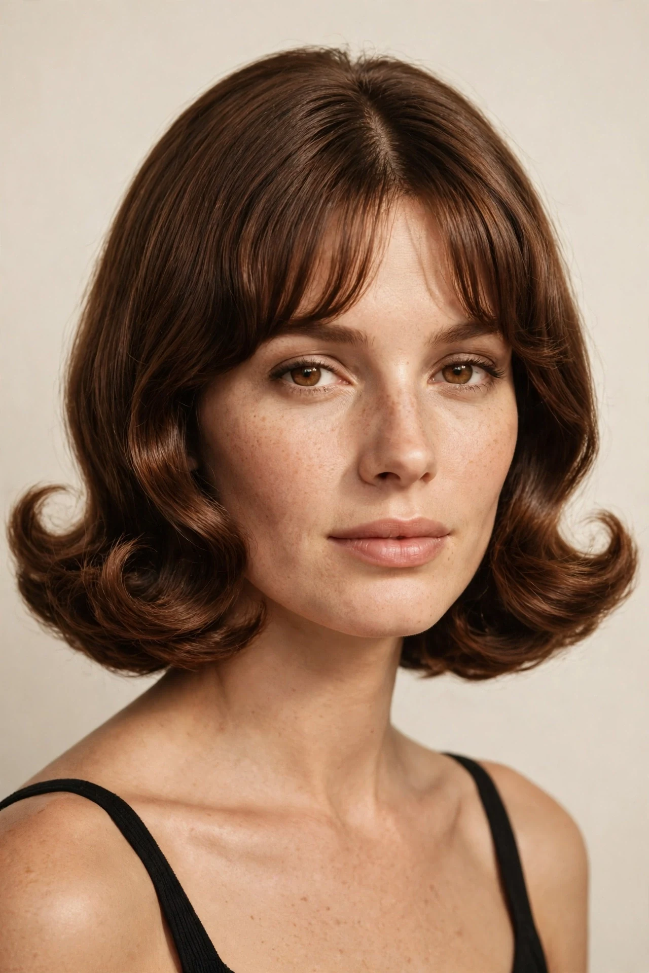 1960s bob with soft curtain fringe