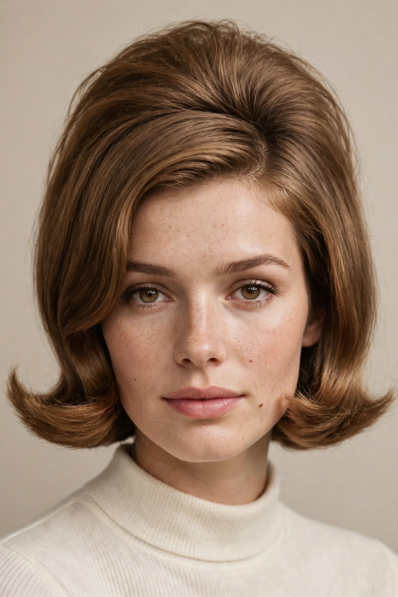 Polished mod bob with flipped ends and voluminous crown