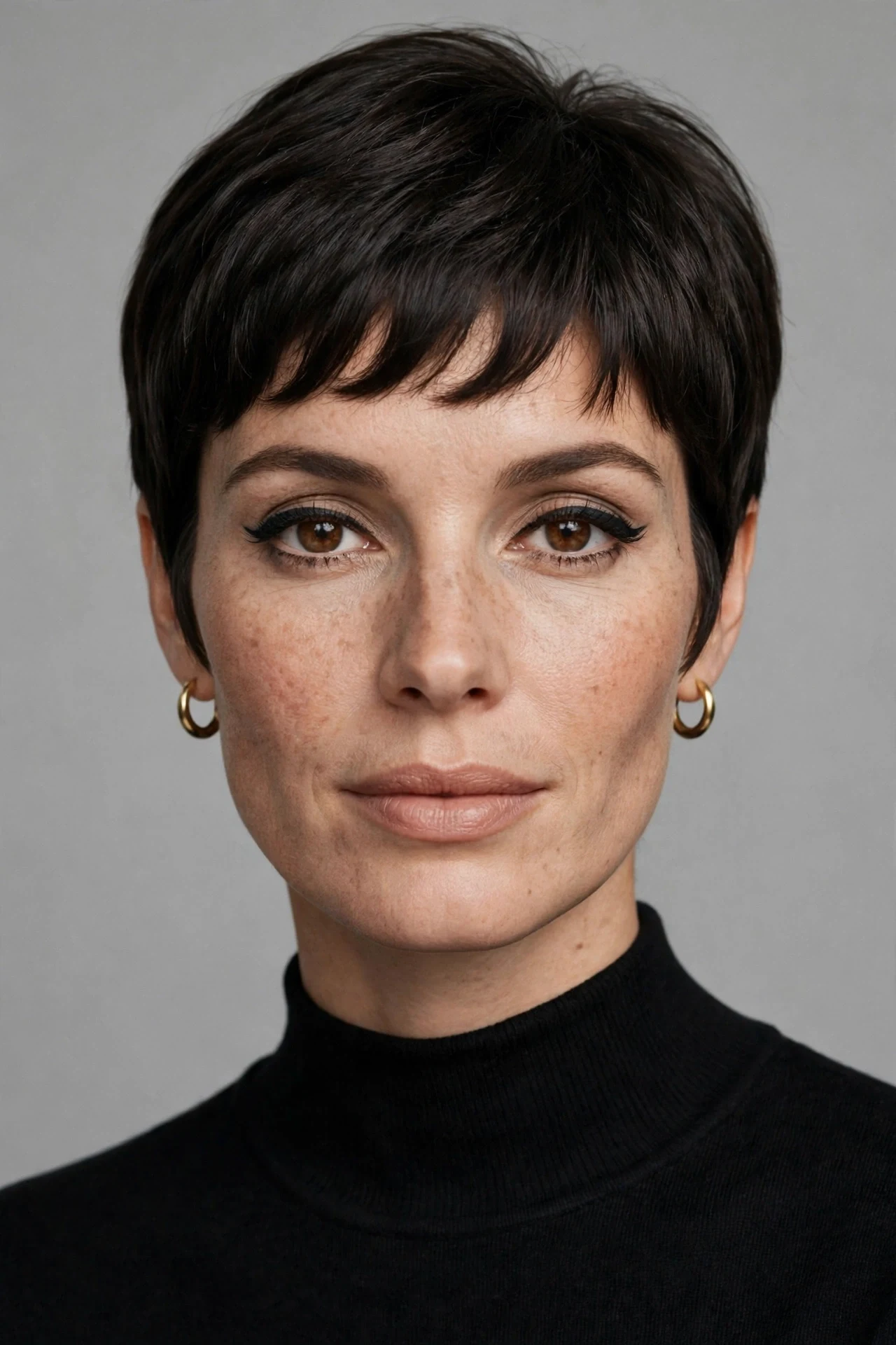 Short cropped 1960s bob with a tapered nape