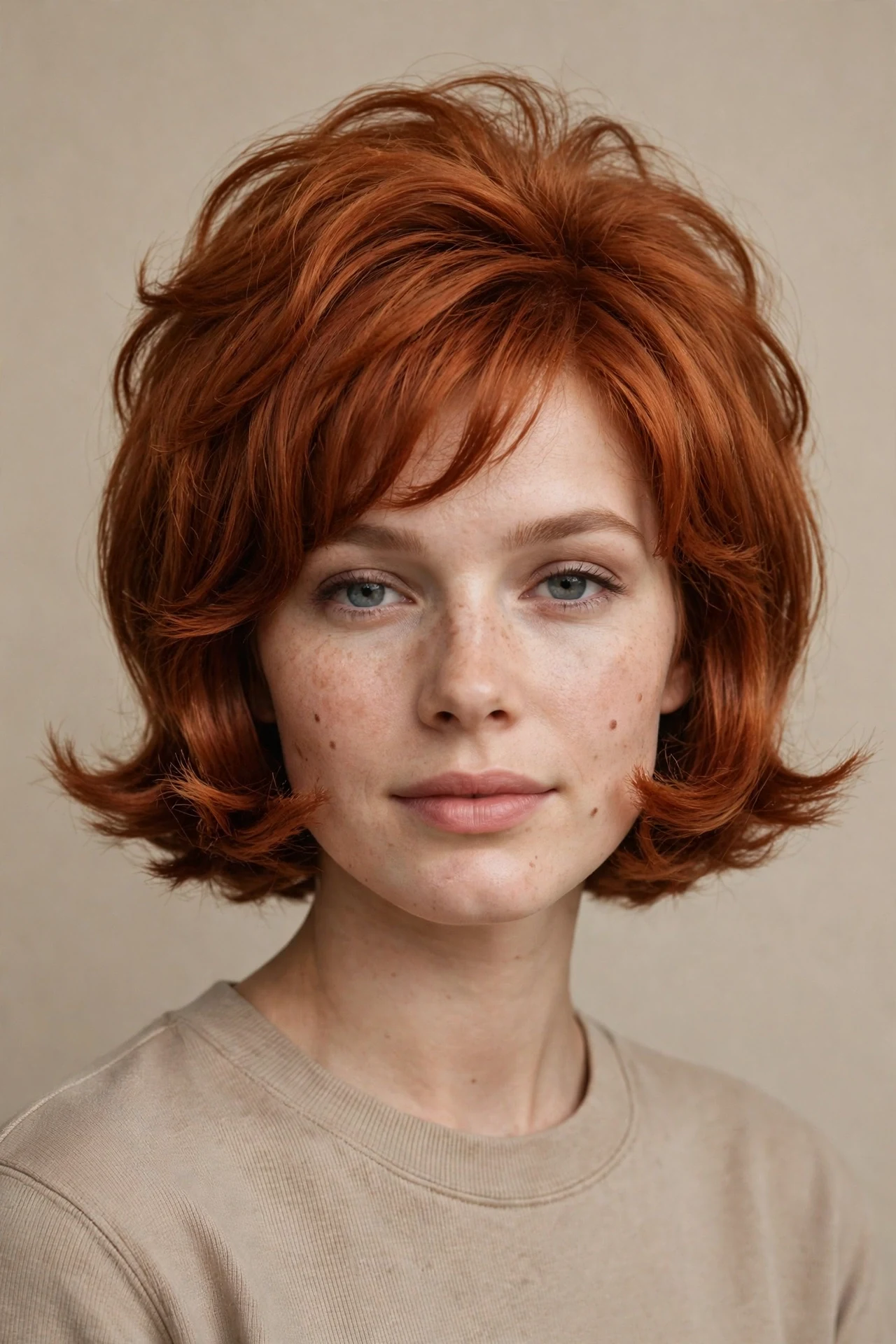 Textured 1960s bob with piecey layered ends