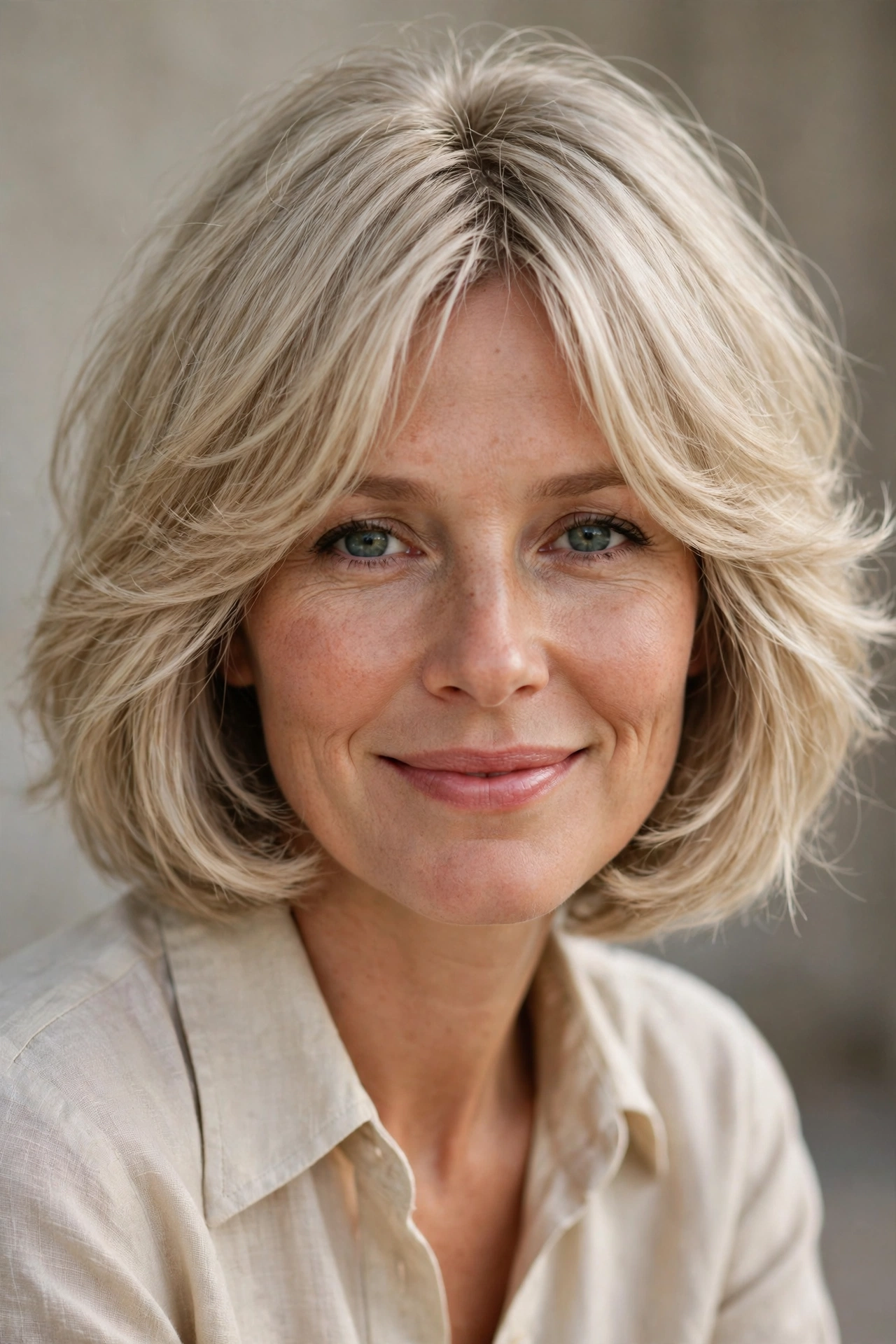 Feathered 70s bob for fine hair with light airy layers