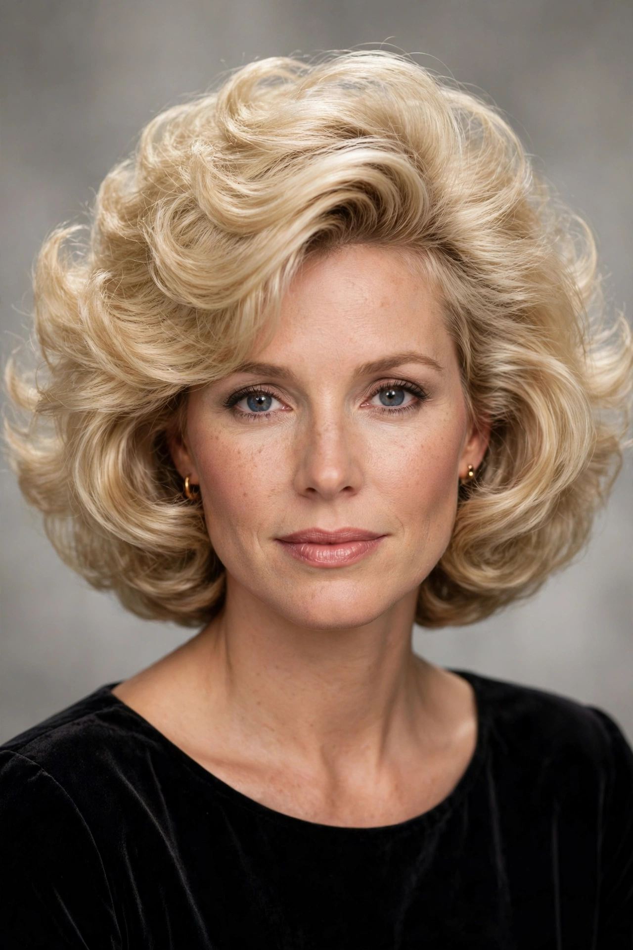 Evening glam 80s bob haircut with a big polished blowout