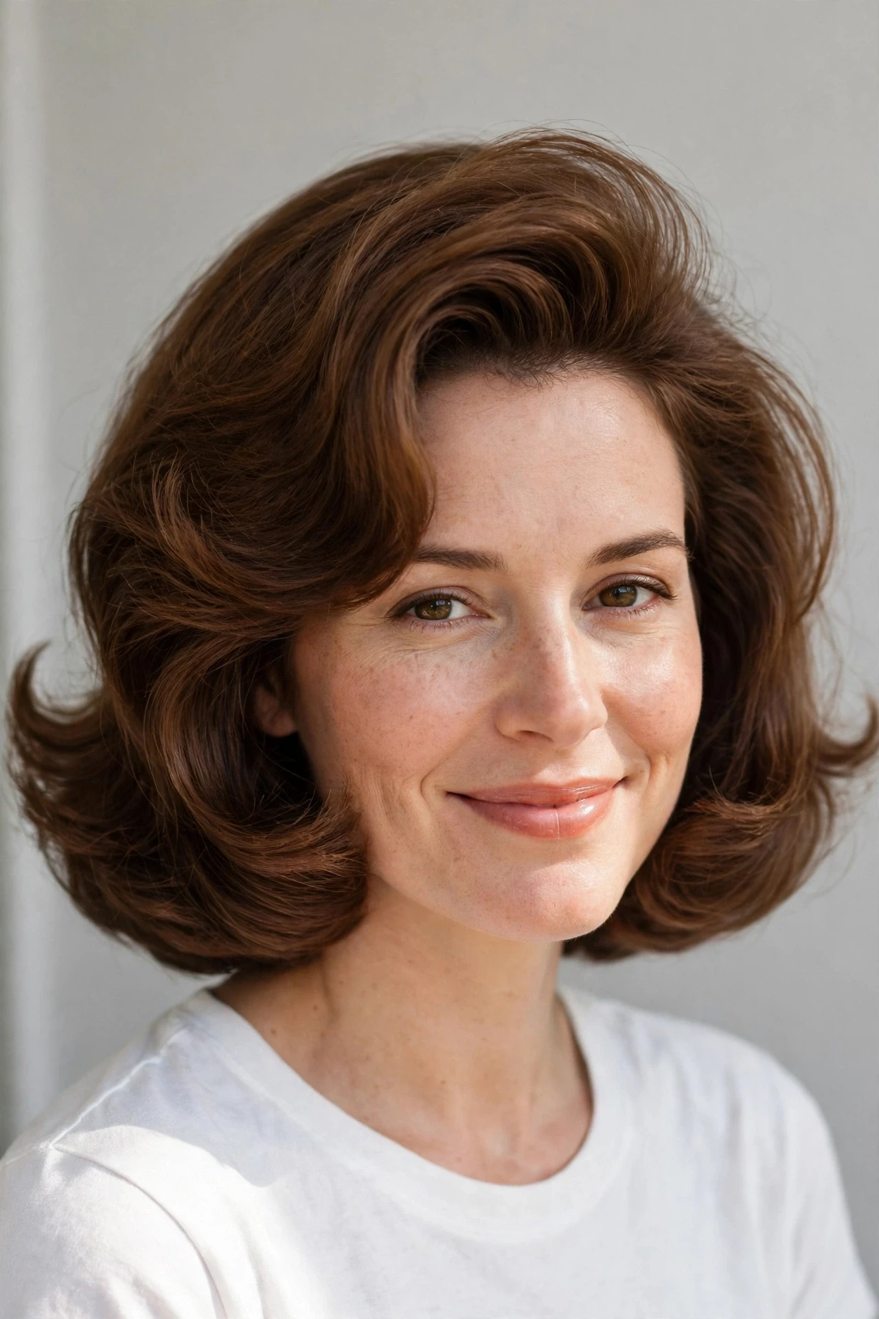 90s bob haircut: bouncy blowout bob with big soft volume
