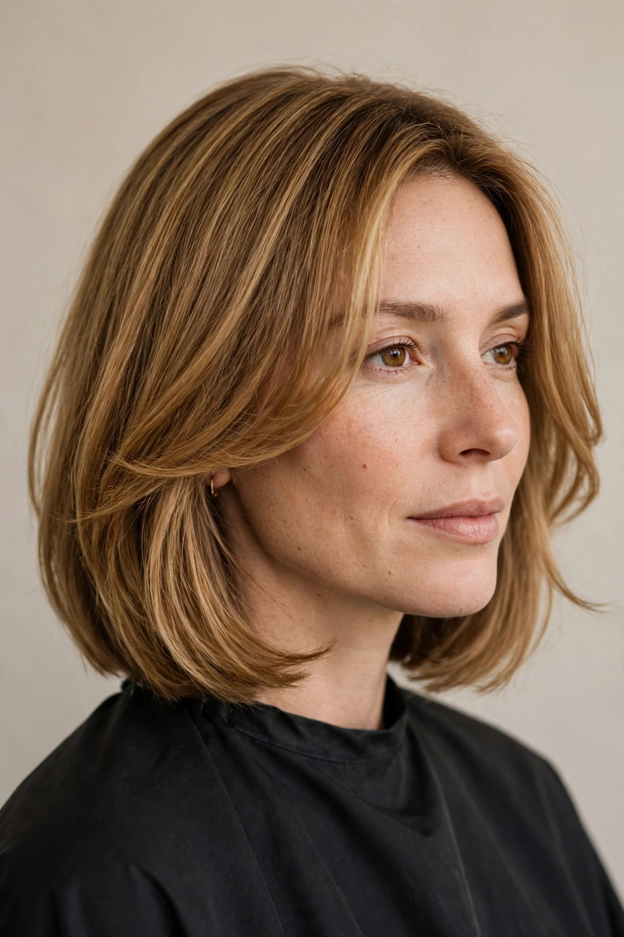 A-line lob with face framing layers