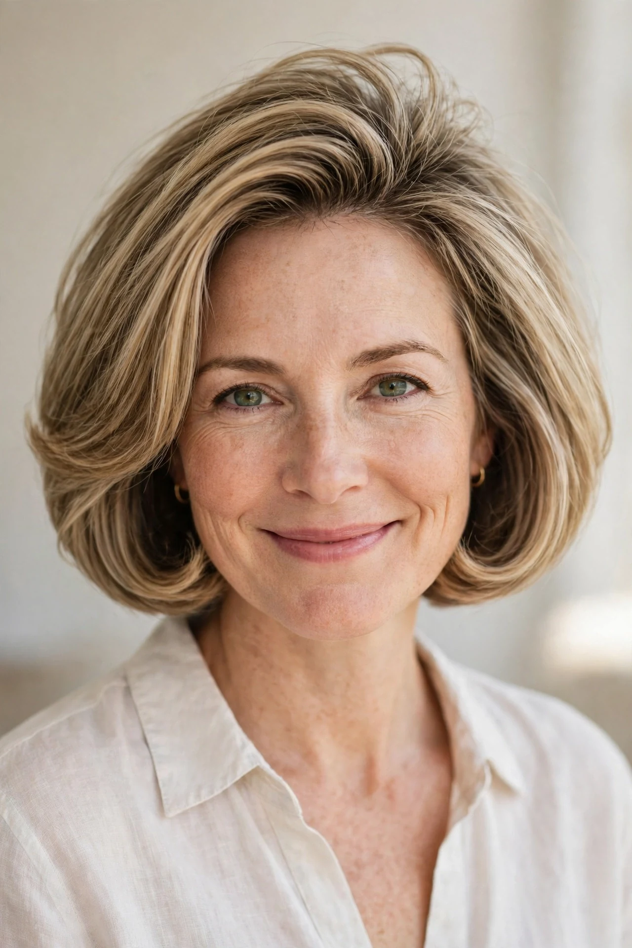 Bubble bob haircut for fine hair with root lift and fuller looking ends