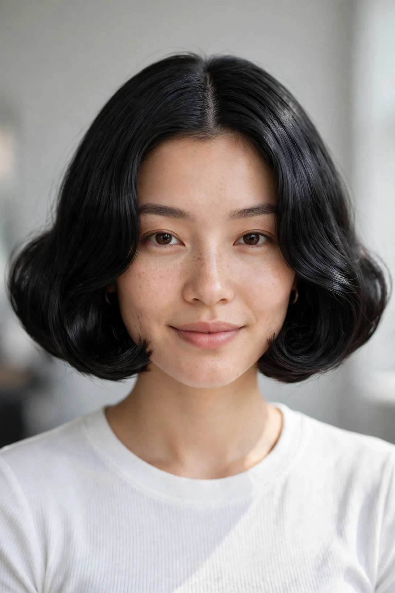 Bubble bob with a middle part and symmetrical volume