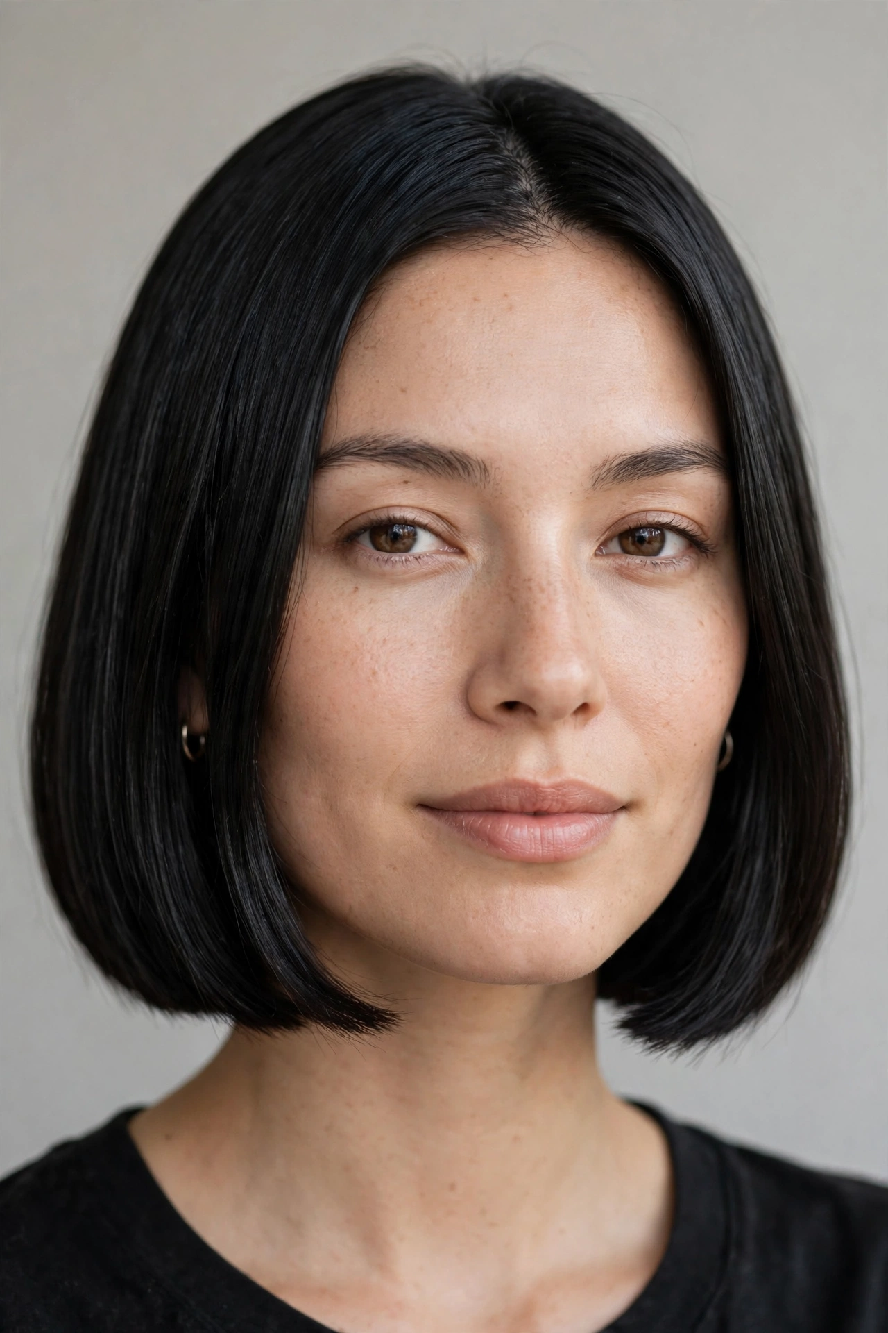 Even chin length bob with a clean level hemline after a fix