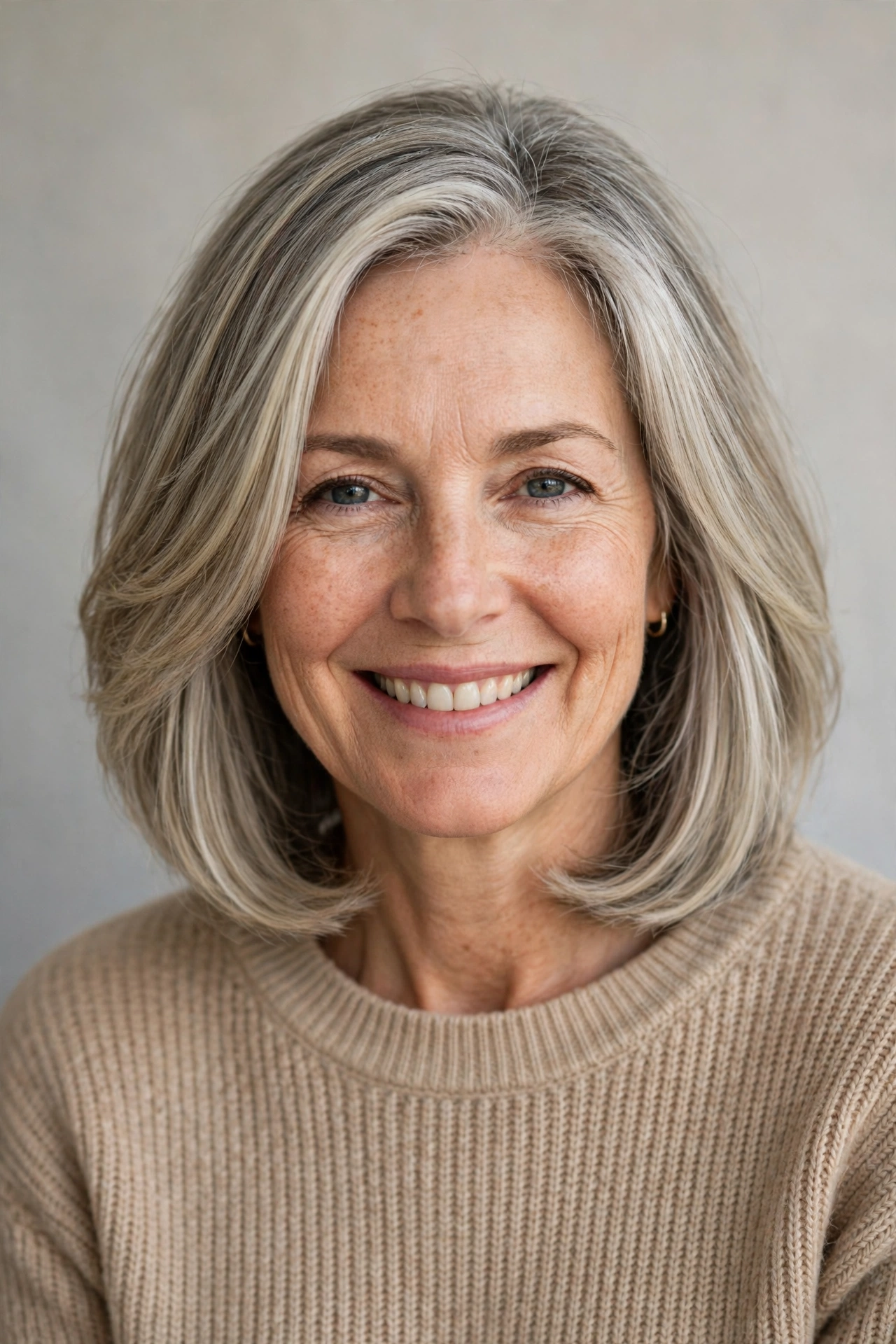 Healthy shoulder length bob growing out beautifully with soft layers