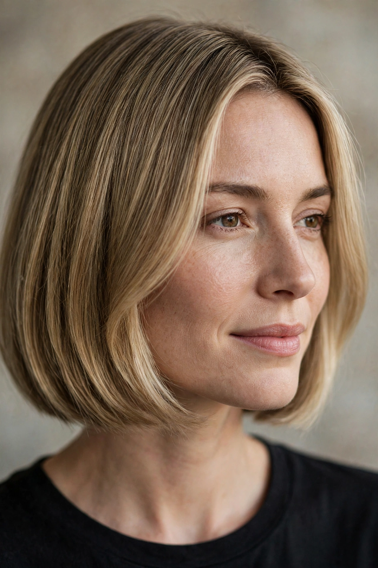 Blunt bob with subtle face framing pieces