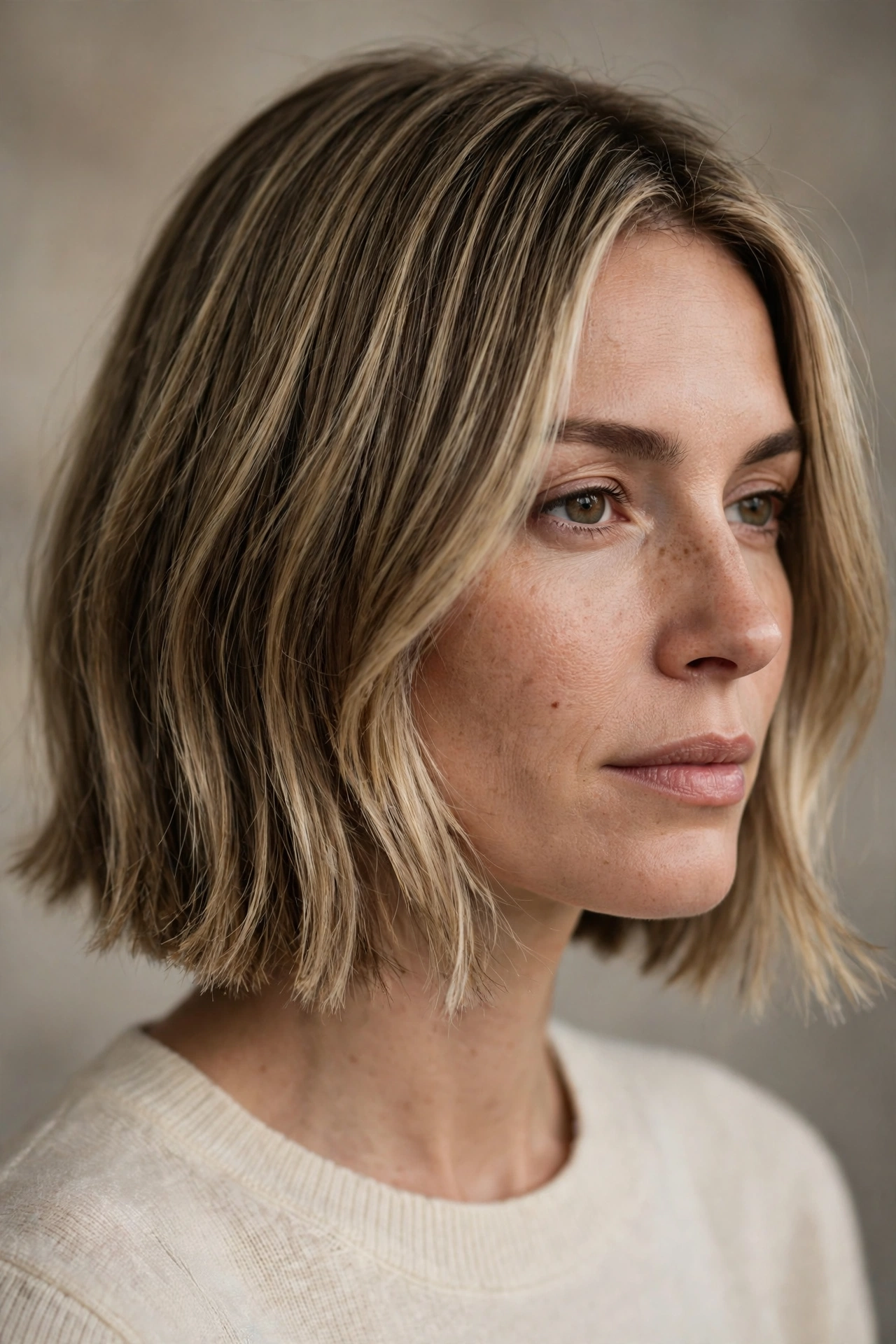 Blunt bob with softly textured ends