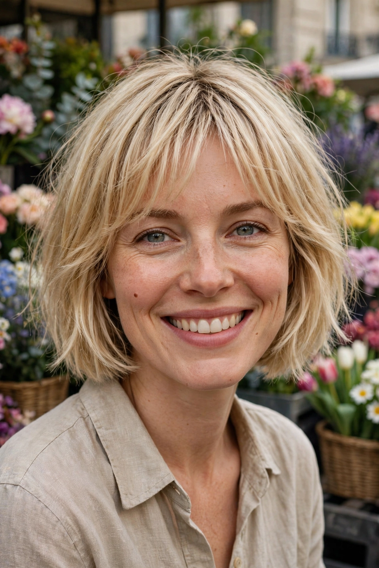 blonde french bob haircut