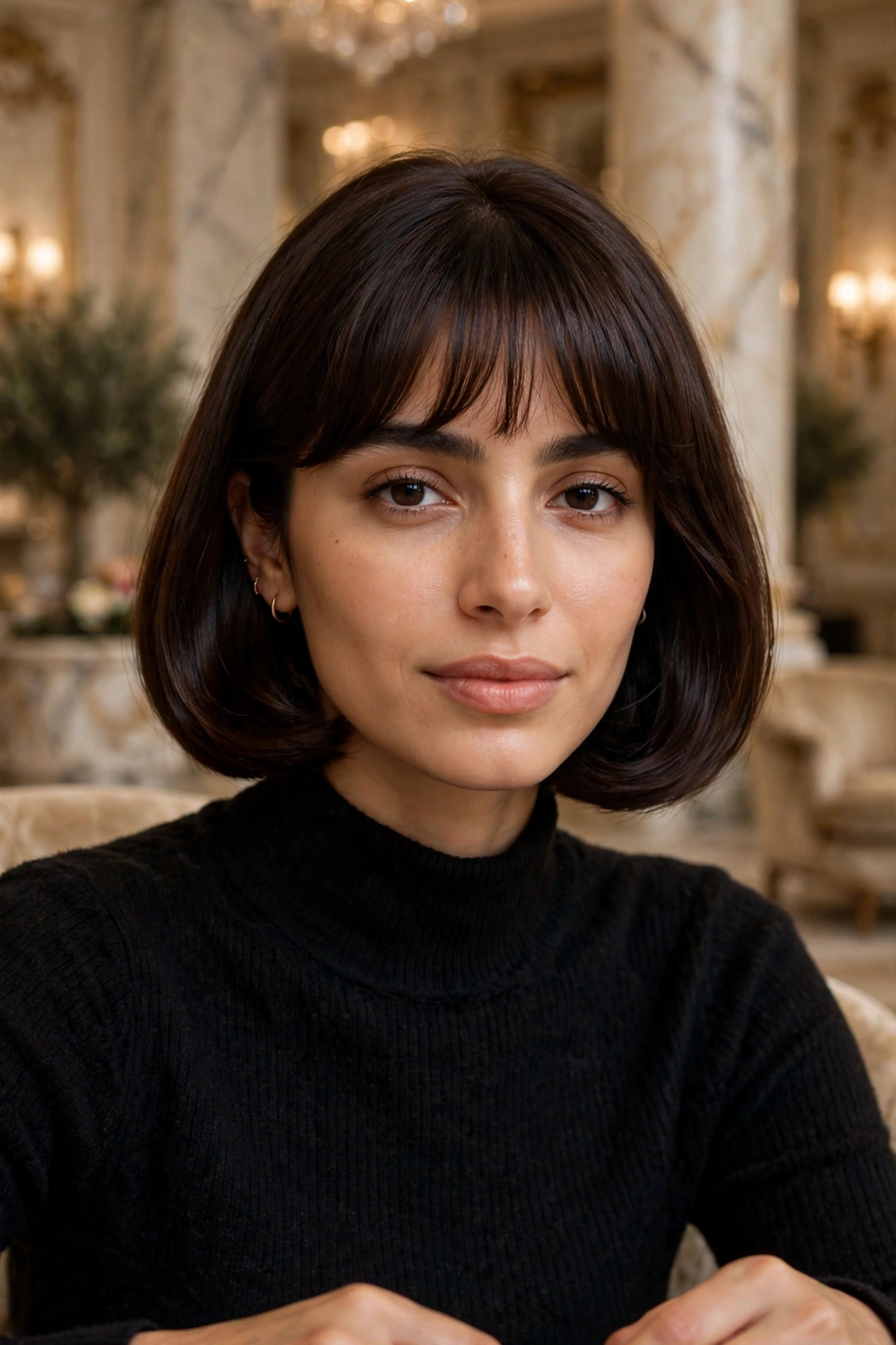 brunette french bob haircut