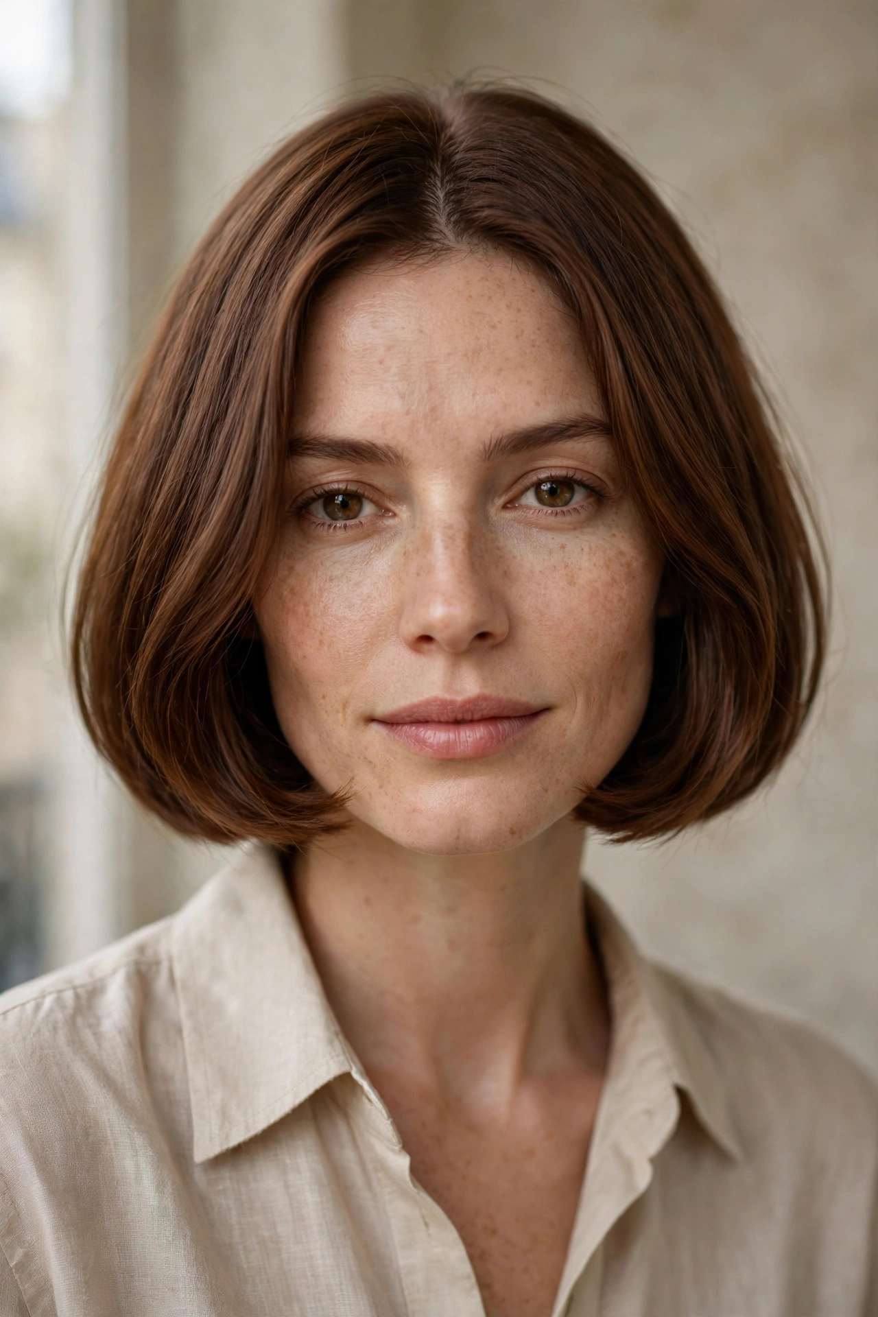 French bob without bangs, chic Parisian cut