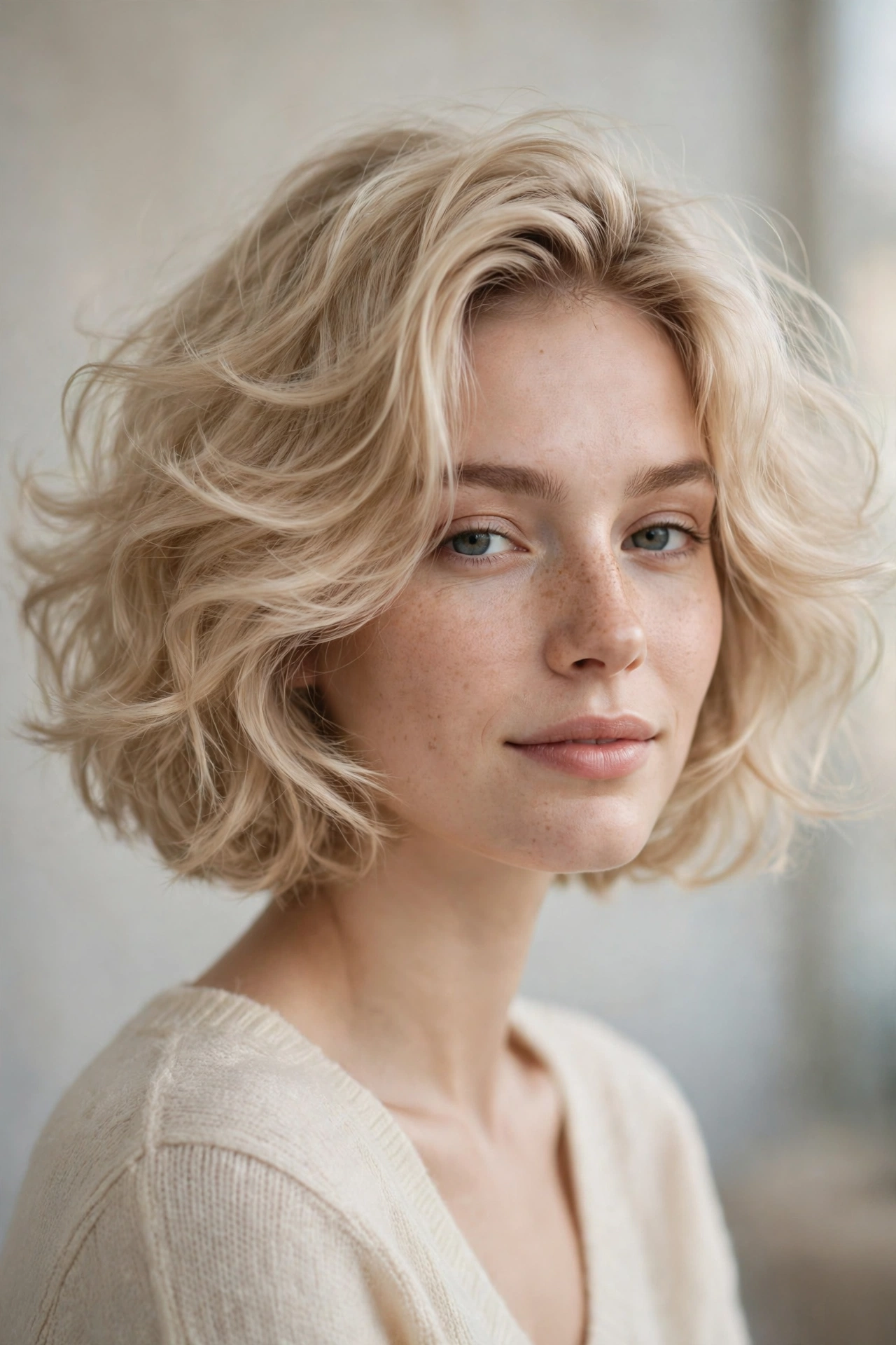 Cloud bob with soft loose waves