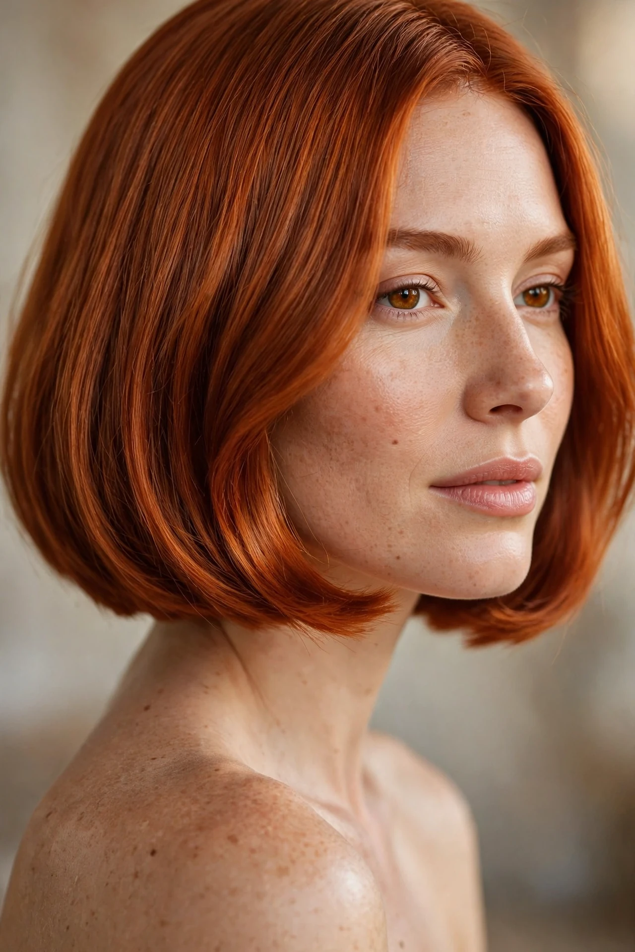 Copper red classic bob with rich shine