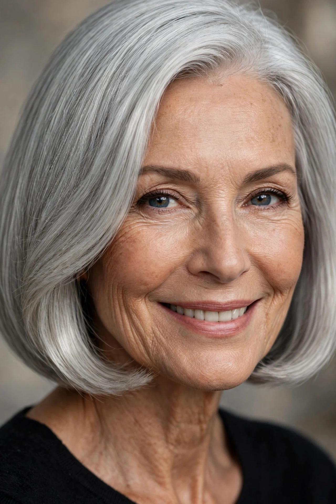 Classic bob for women over 50 with soft polish