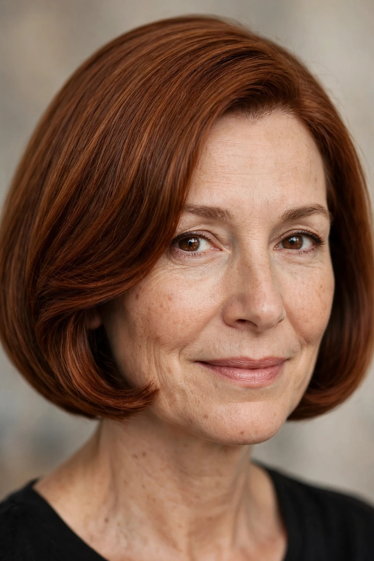 Rounded classic bob with soft curved silhouette