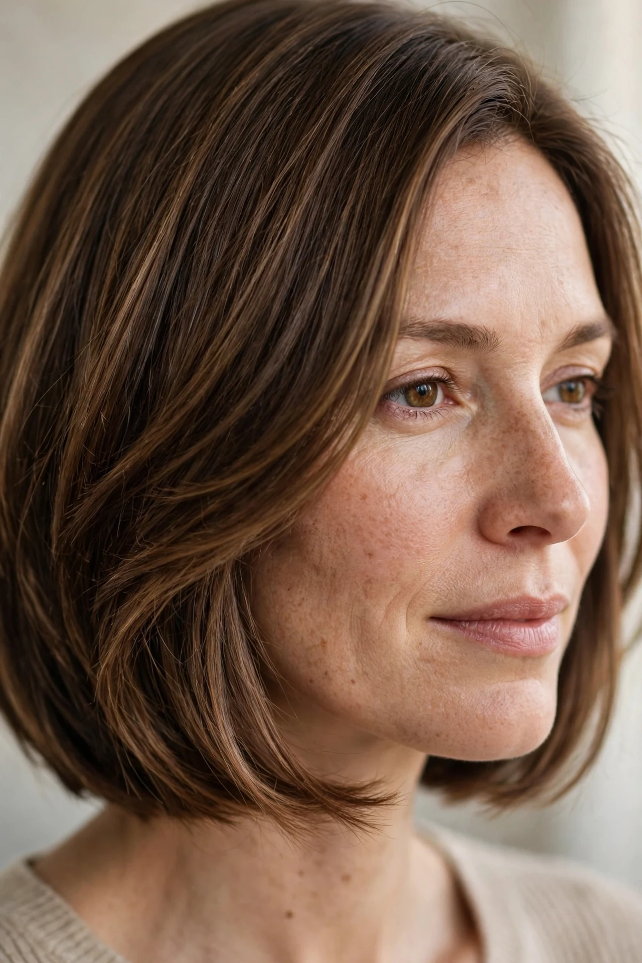 Classic bob with subtle interior layers for movement