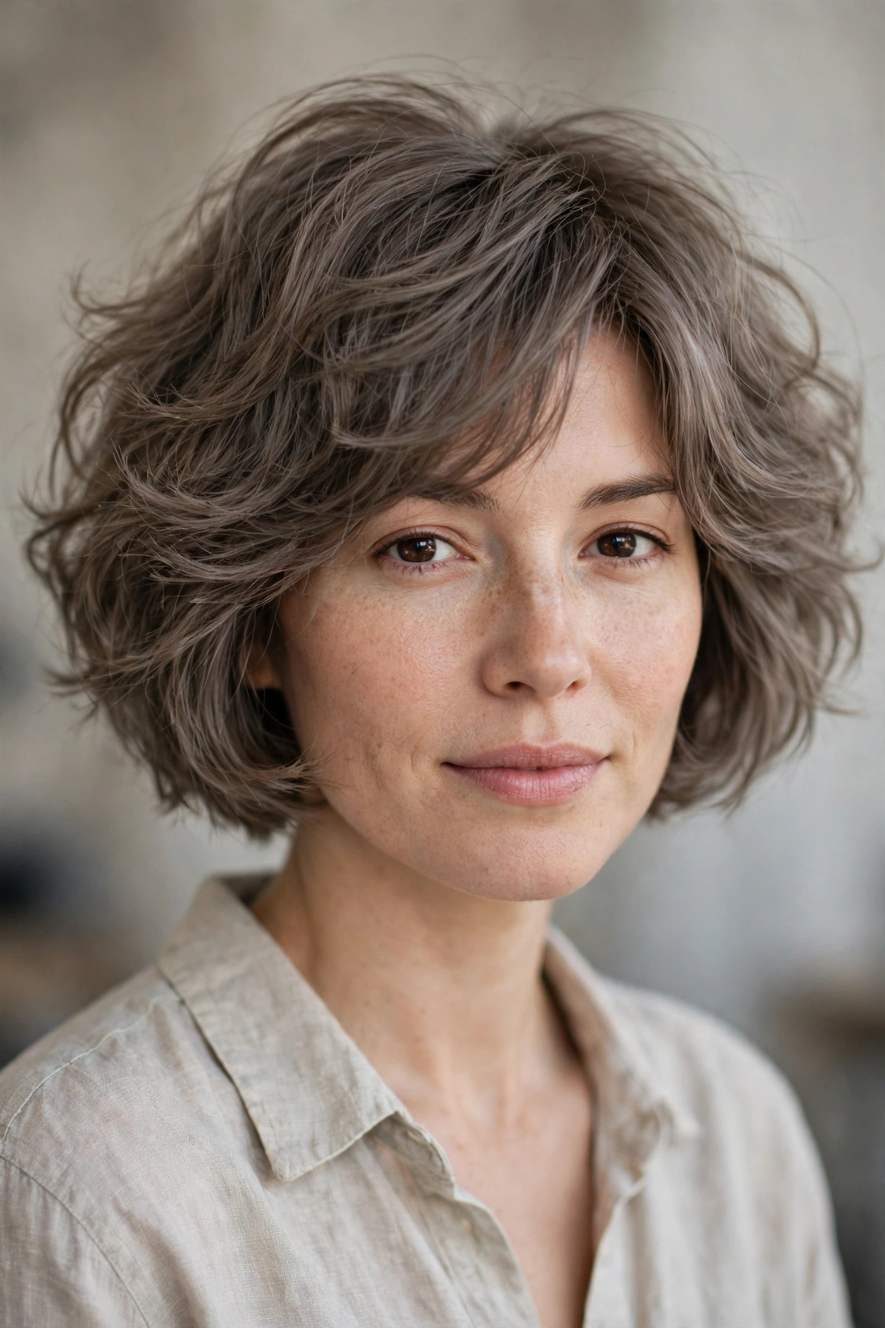 Textured cloud bob with piecey airy layers