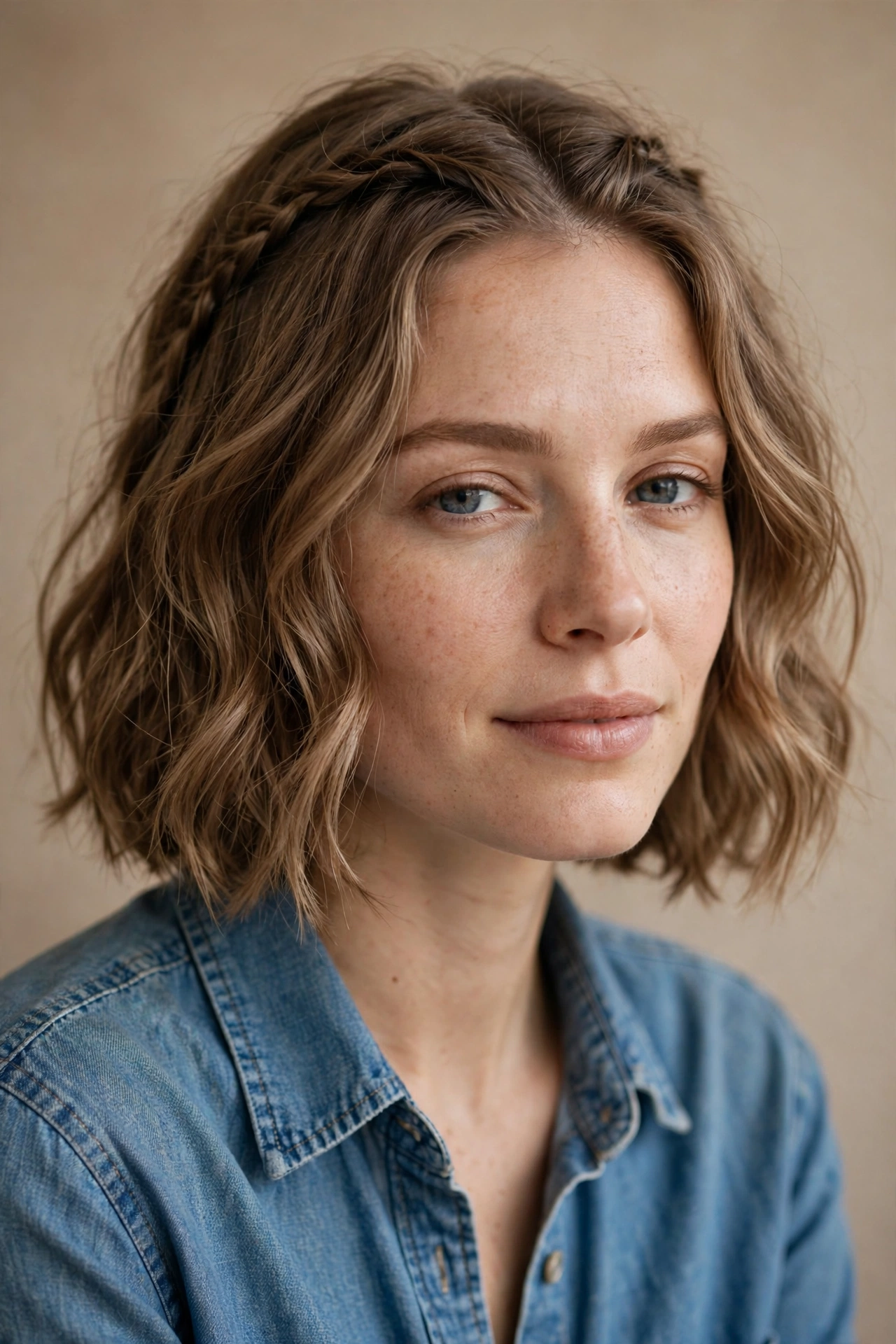 Cowgirl bob with small braided front pieces