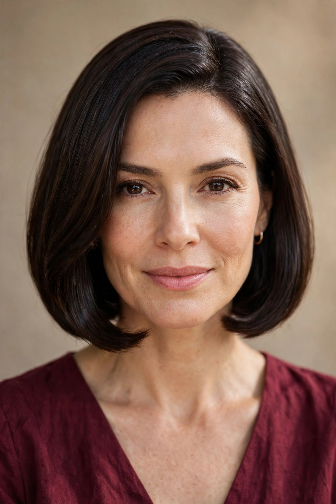 Sleek polished cowgirl bob with smooth curved ends