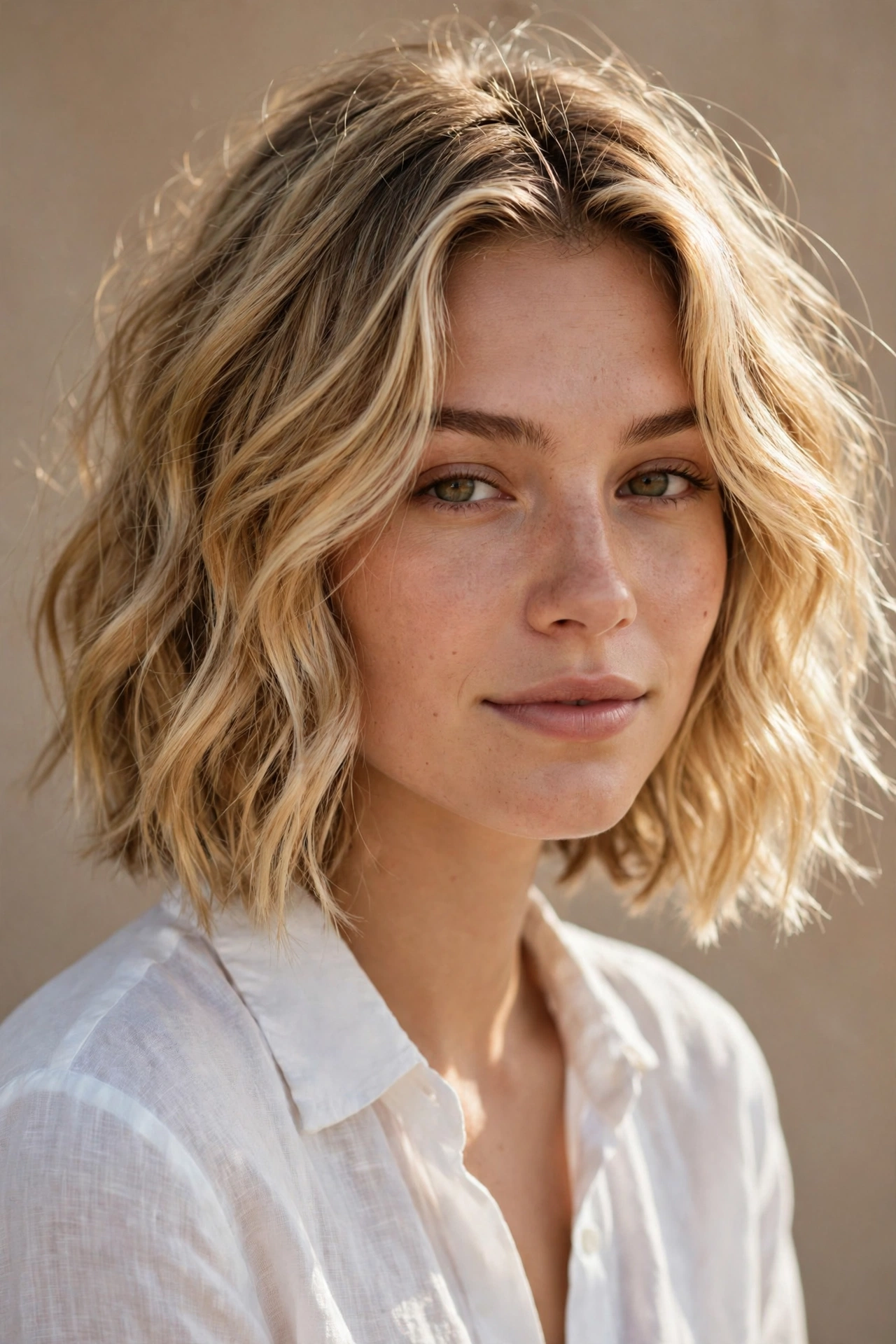 Cowgirl bob with sun kissed blonde highlights