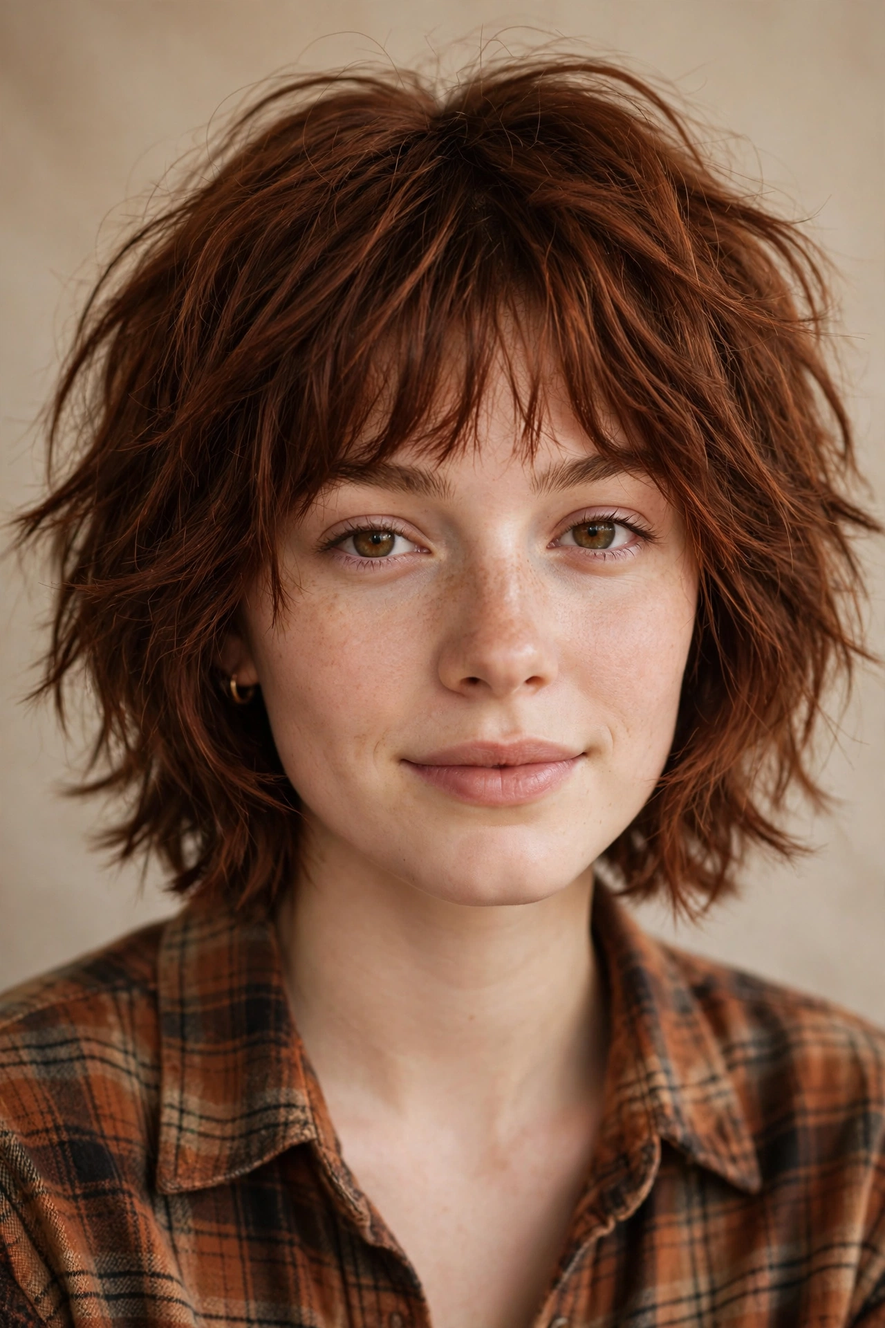 Shaggy textured cowgirl bob with choppy layers