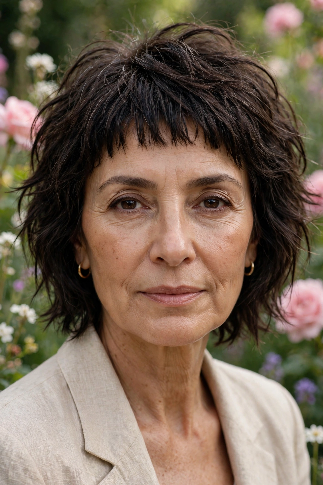 choppy bob with micro bangs for women over 50