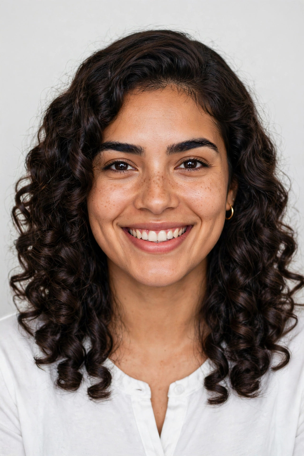 Curly long bob haircut with defined 3A spiral curls