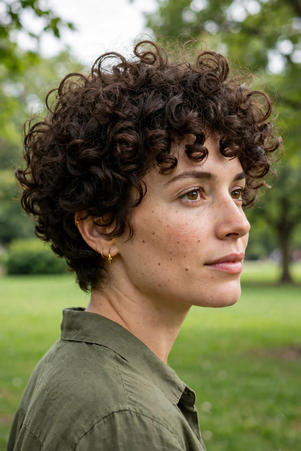 curly bixie with defined layered curls