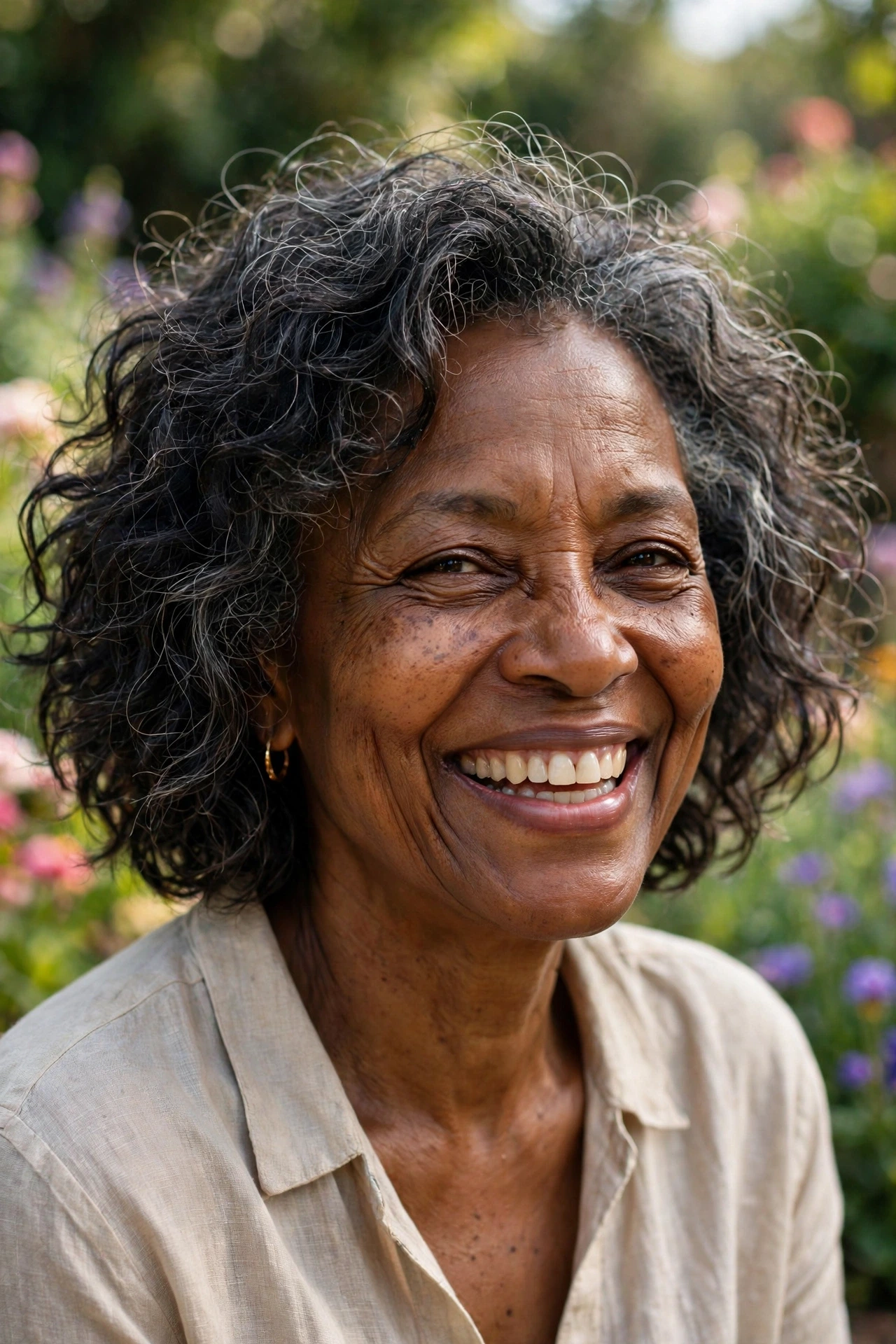 curly messy bob for women over 50