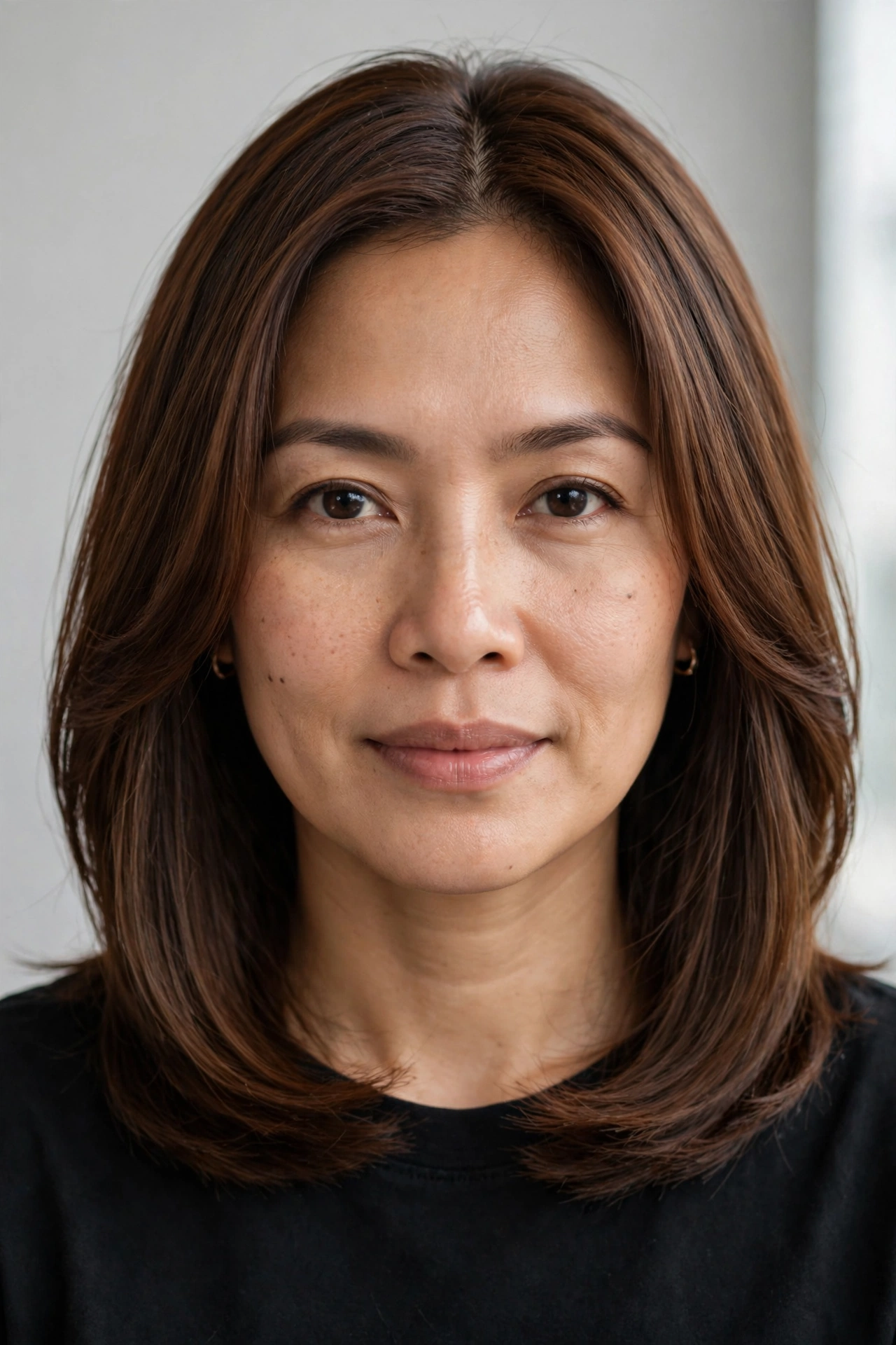 face framing layered long bob haircut