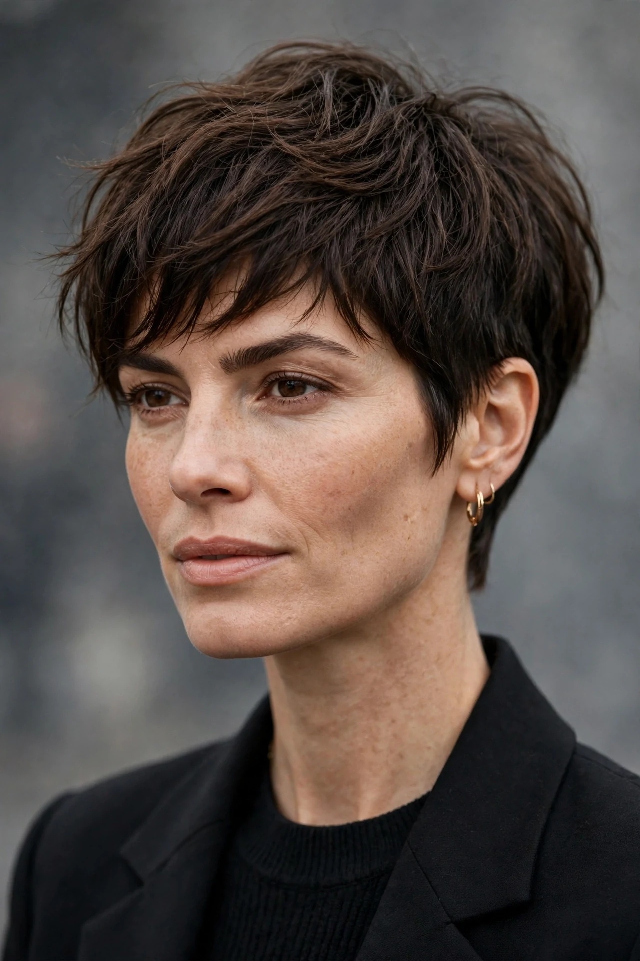Pixie bob hybrid haircut, short textured