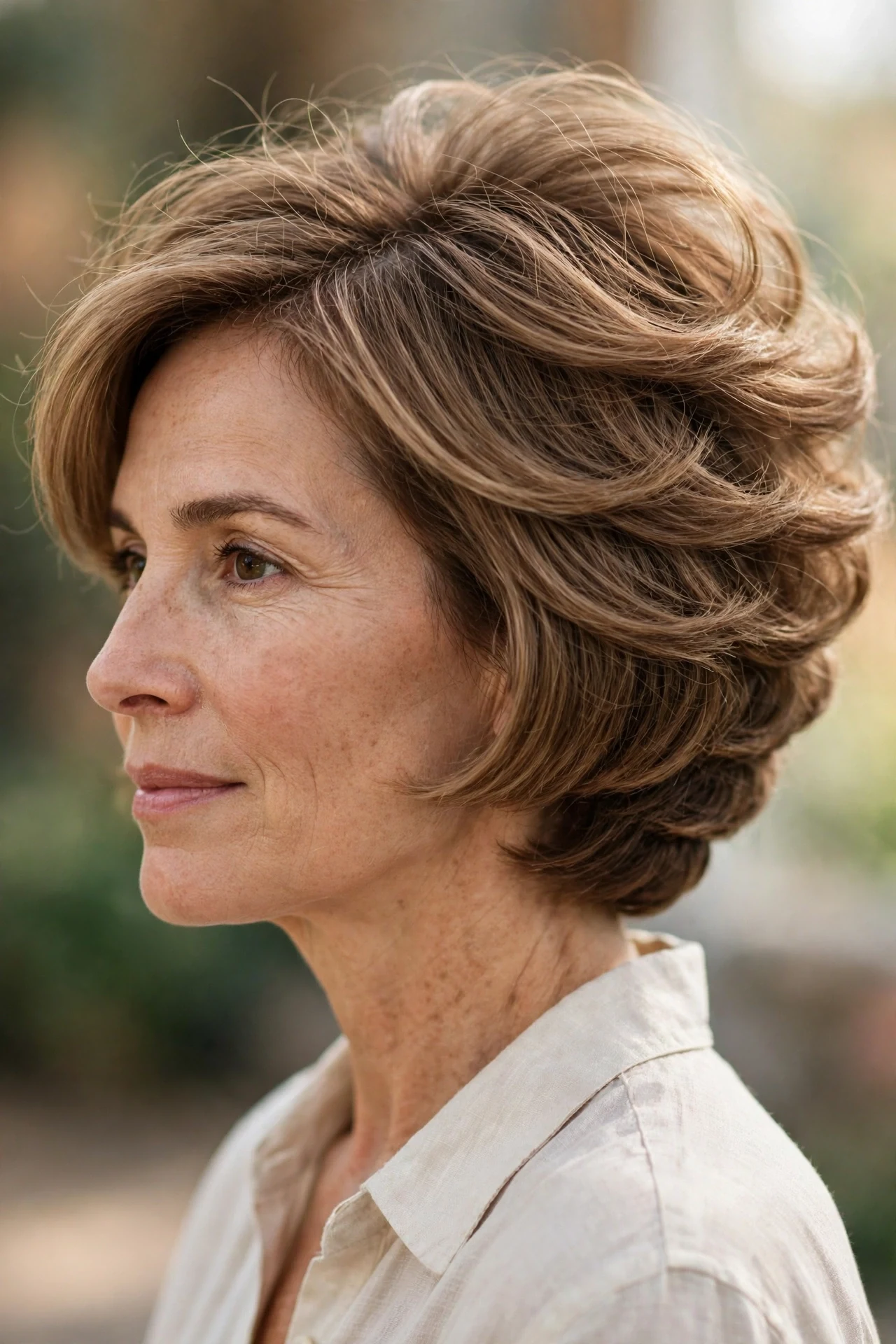 Volume boosting bob for thin hair with stacked layers