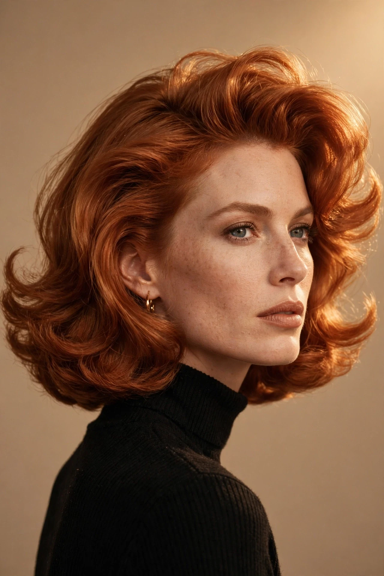 Retro flipped end midi bob with outward swing styling
