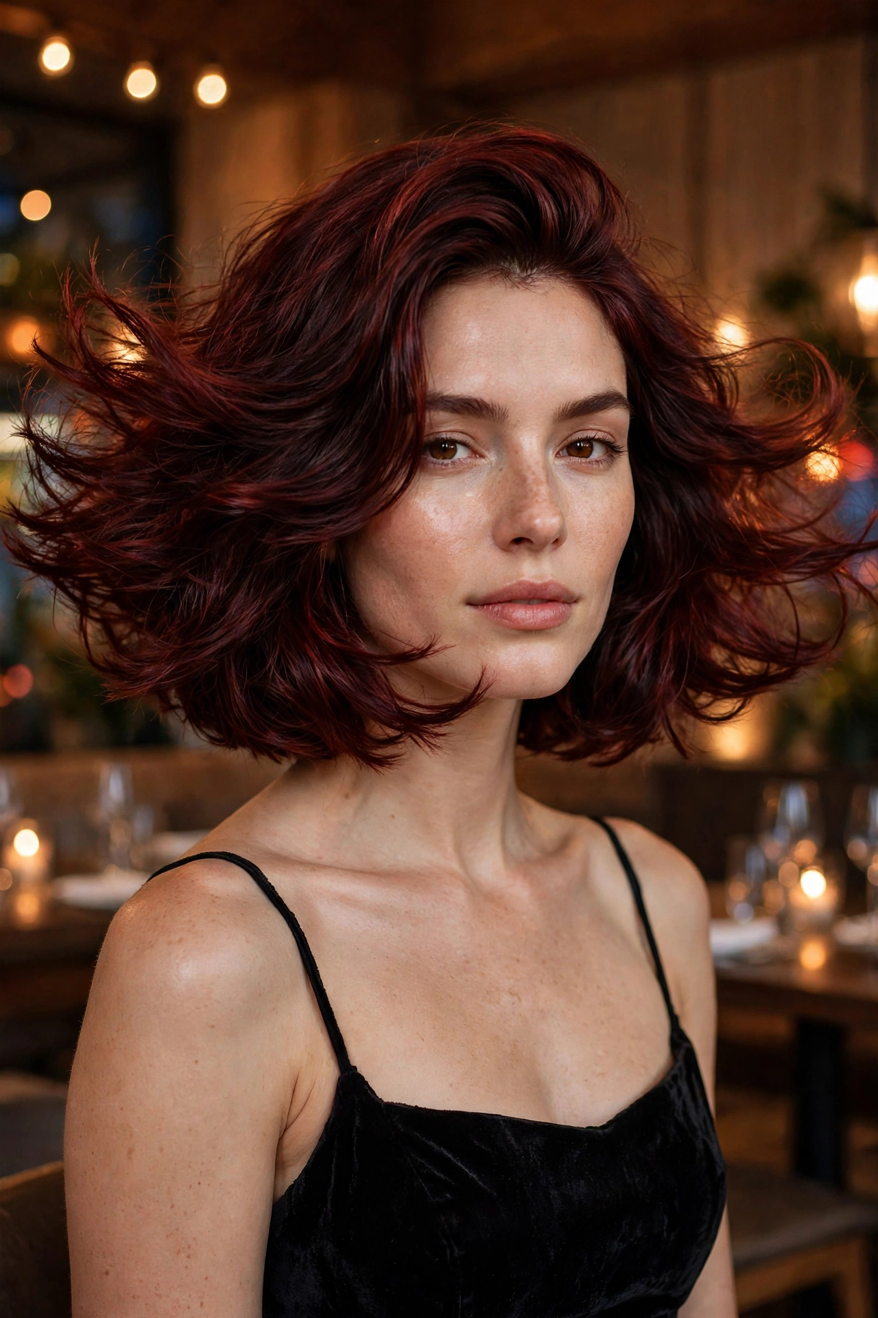 Voluminous flipped bob for an evening out