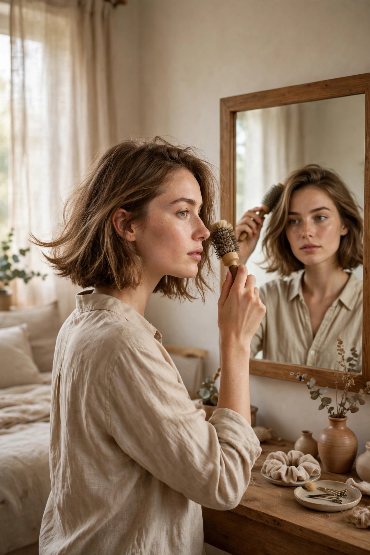 Refreshing flipped ends on second day hair