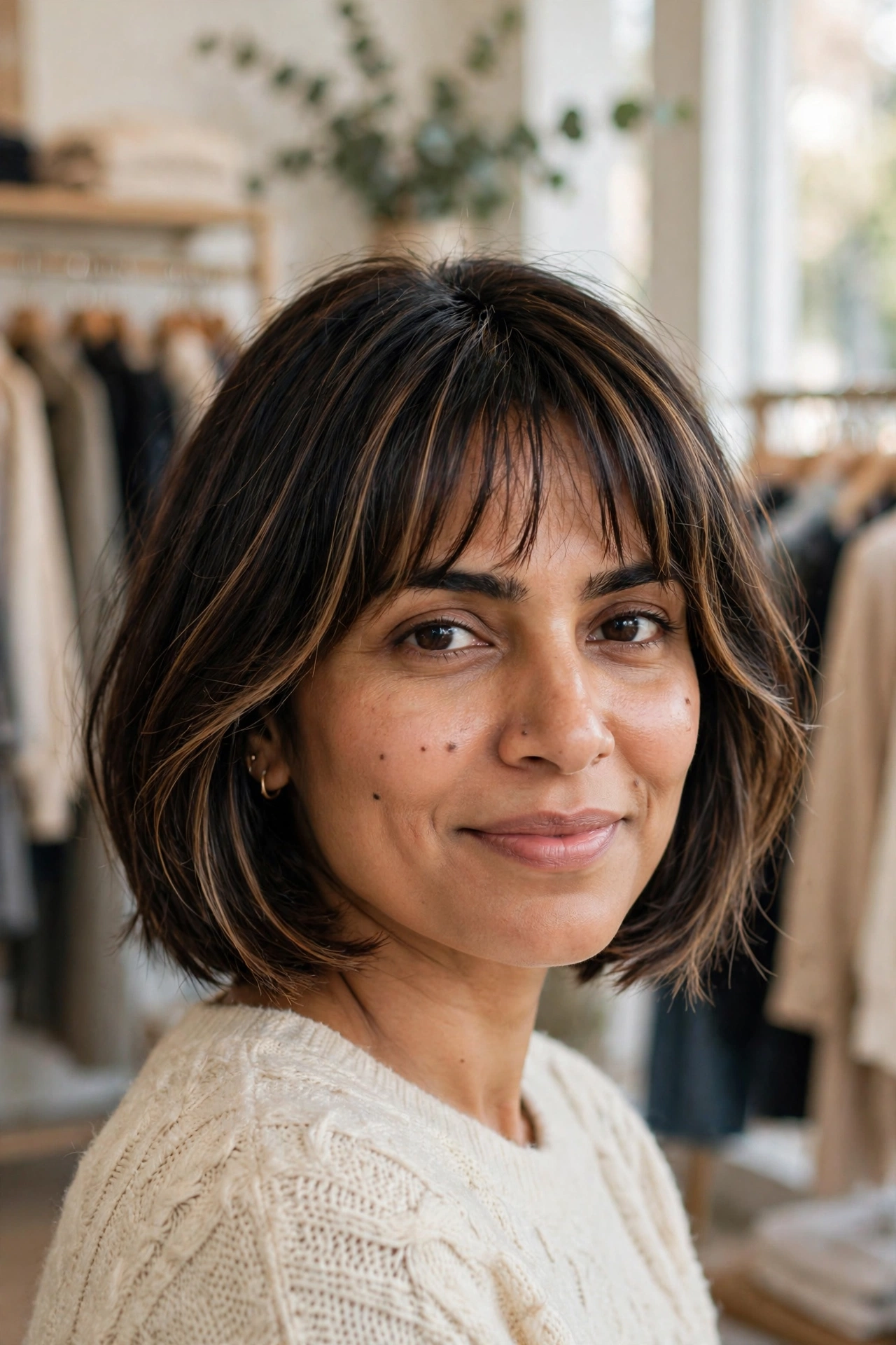 french bob haircut with highlights