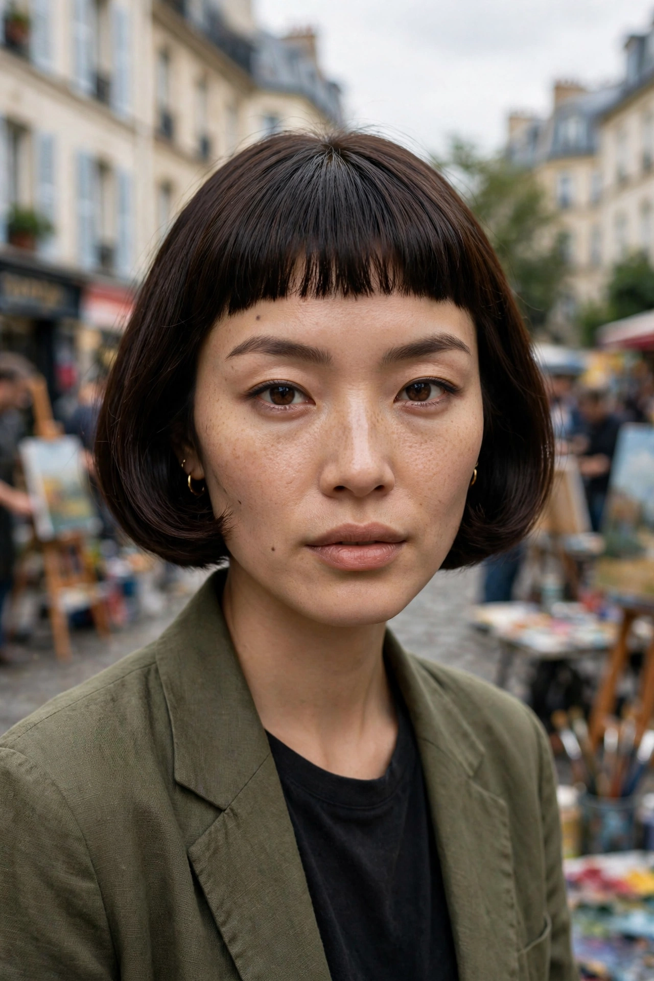 french bob haircut with micro bangs