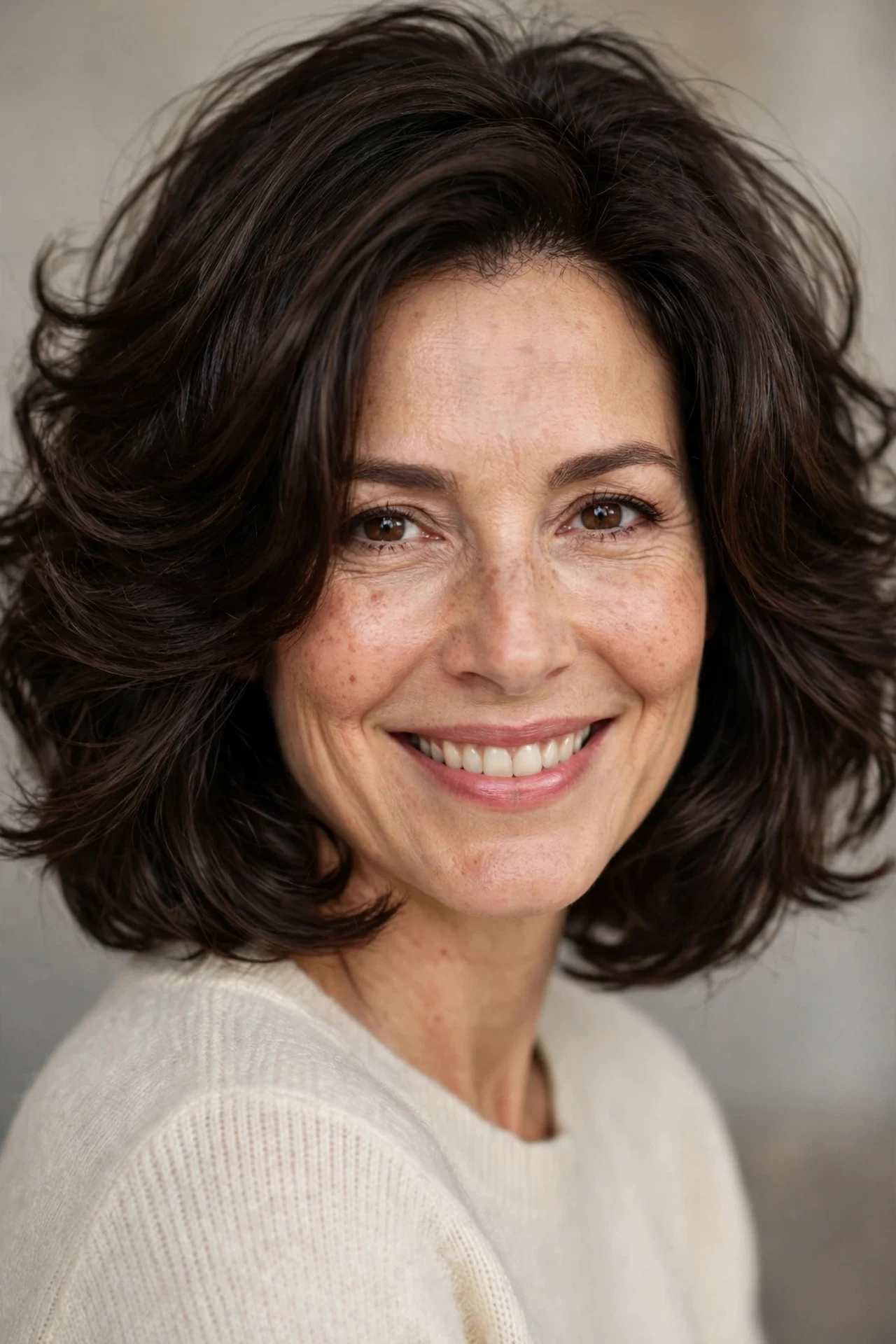 Clip-in extensions adding volume to a brunette bob