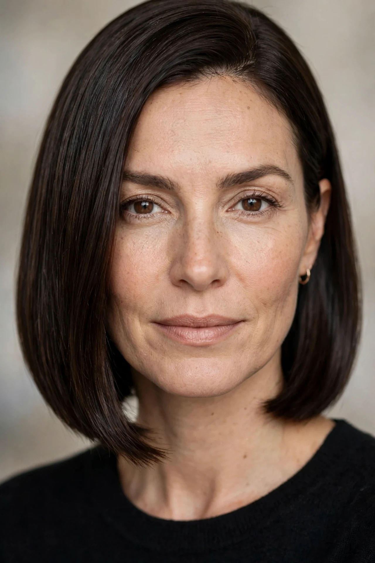 Sleek straight bob with extensions styled smooth and glossy