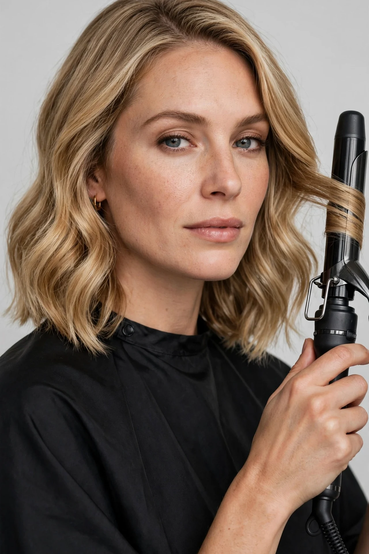 How to style a long bob haircut into soft waves with a curling iron